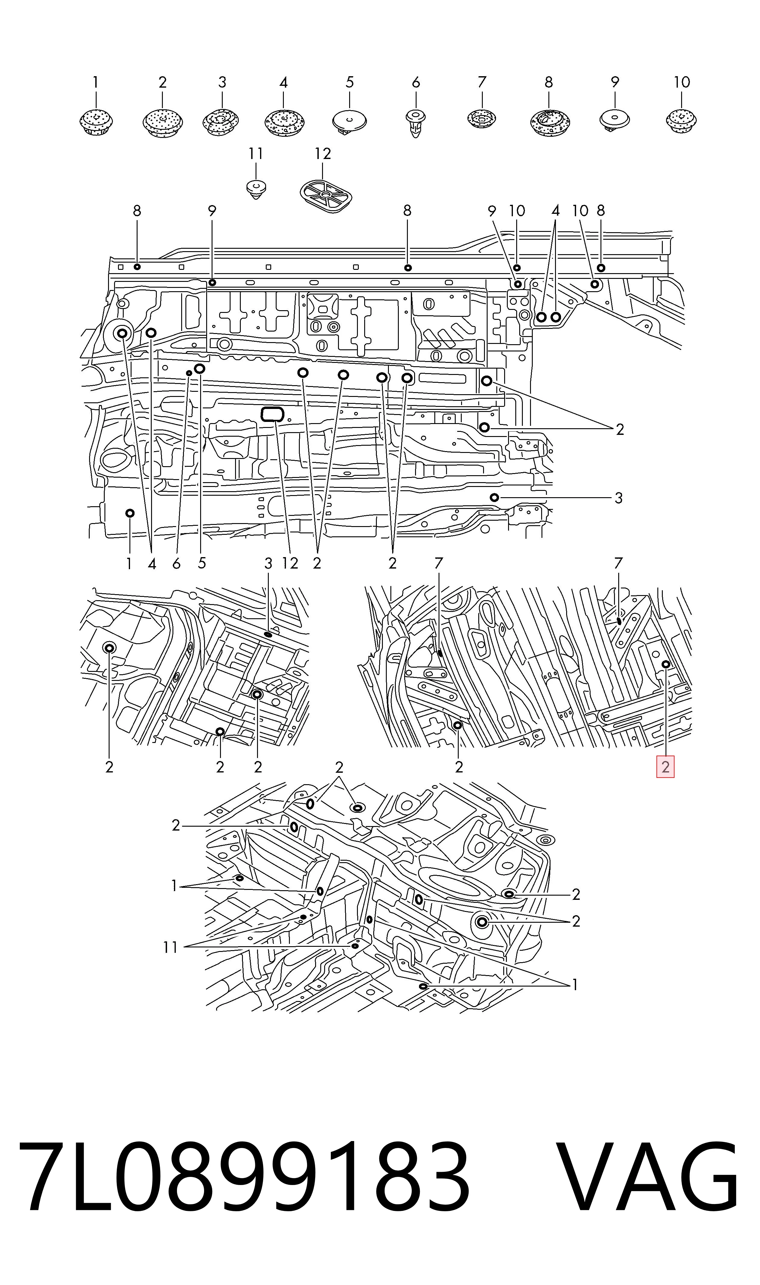 7L0899183 VAG Cubre motor