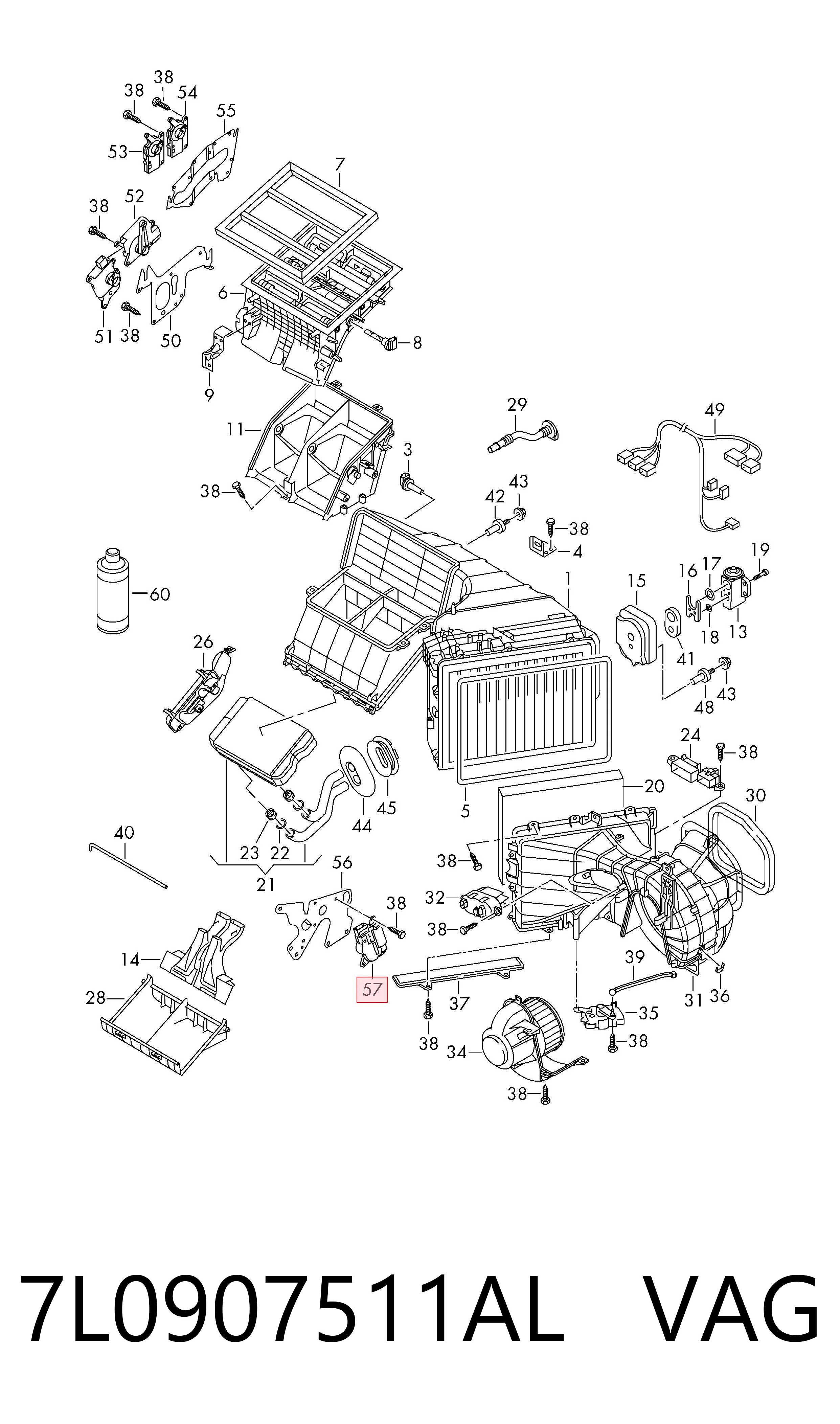 7L0907511AL VAG Motor de recirculación de aire