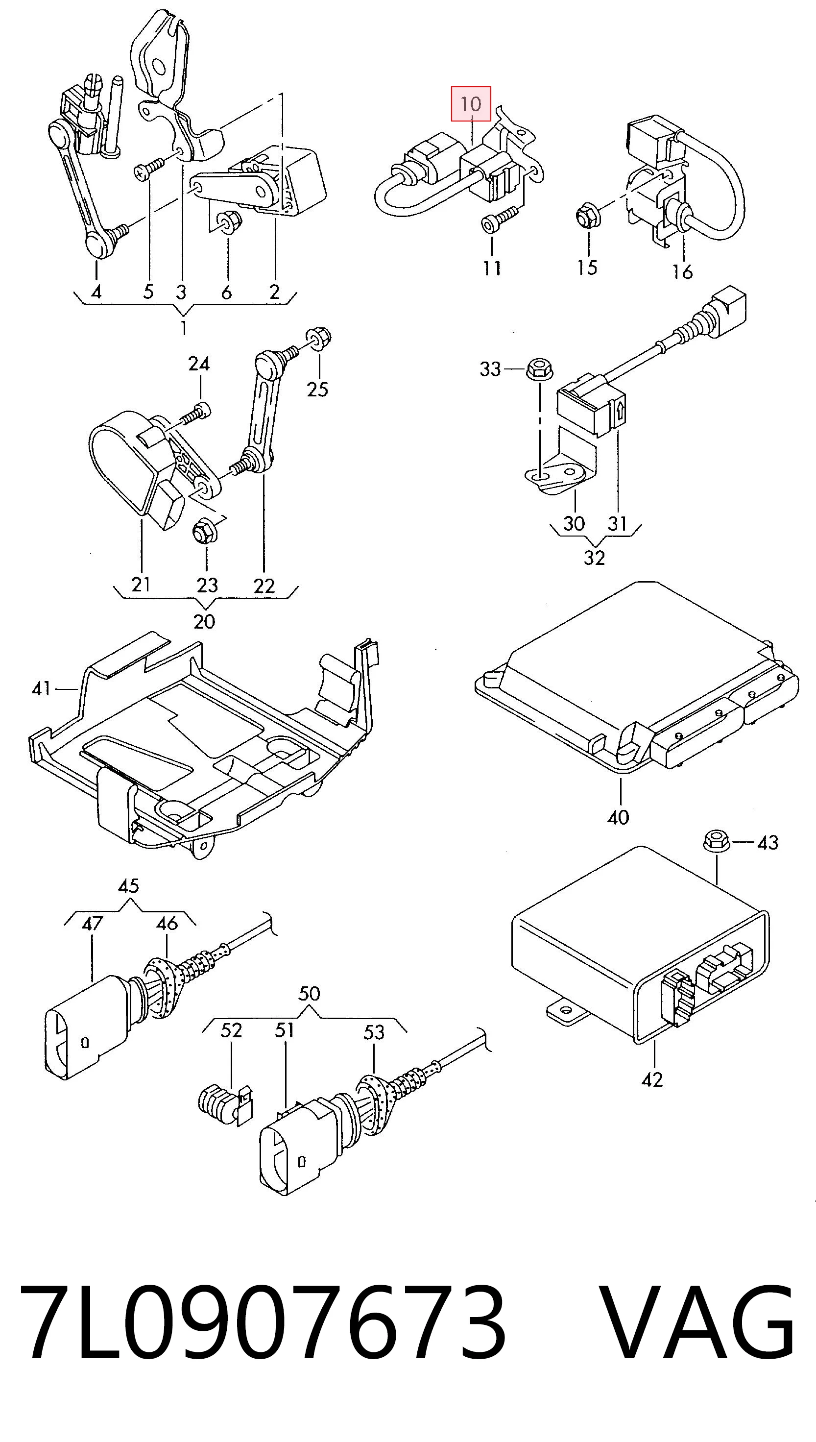 Sensor de aceleración lateral (ESP) 7L0907673 VAG