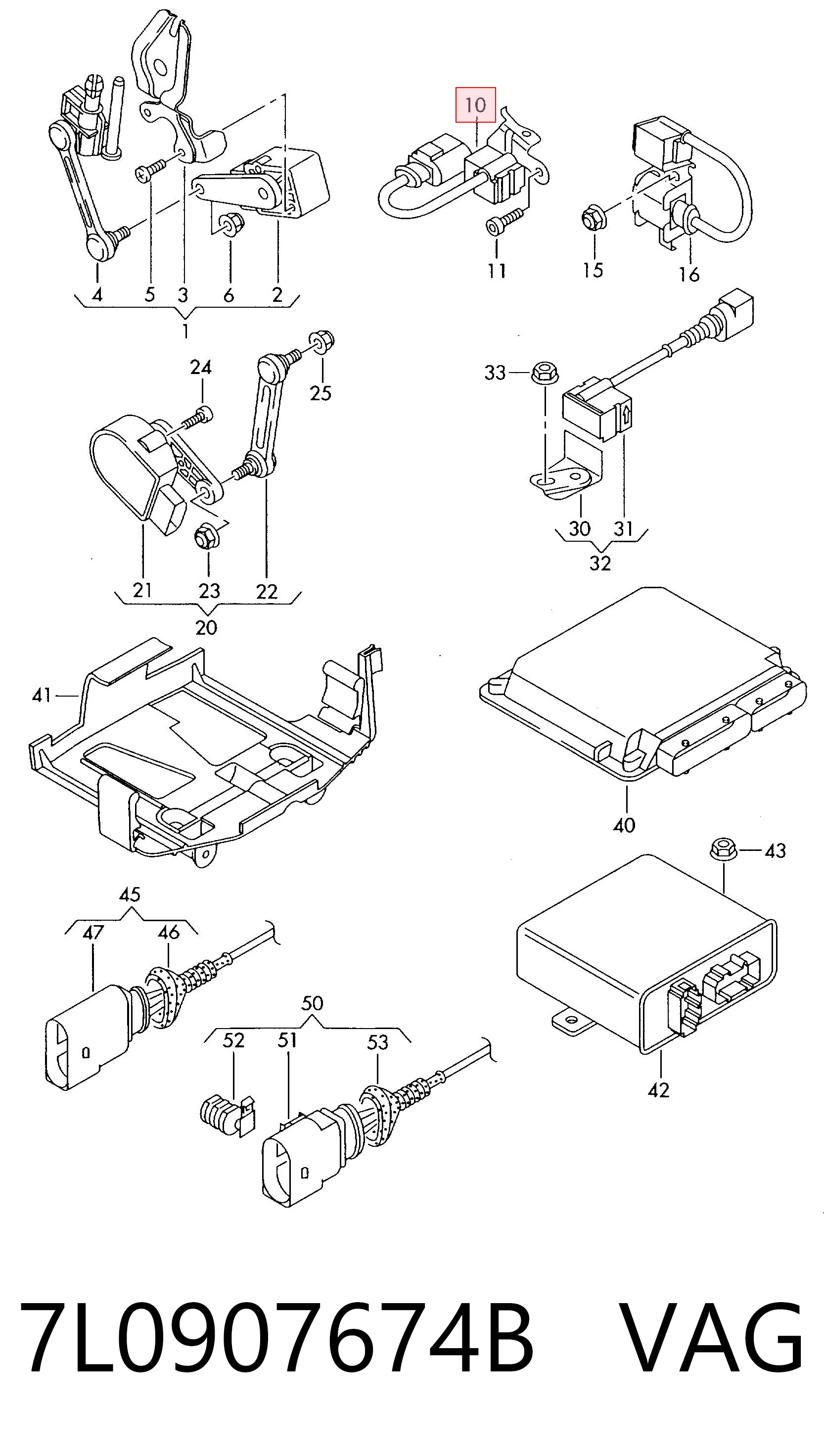 Sensor de aceleración lateral (ESP) 7L0907674B VAG