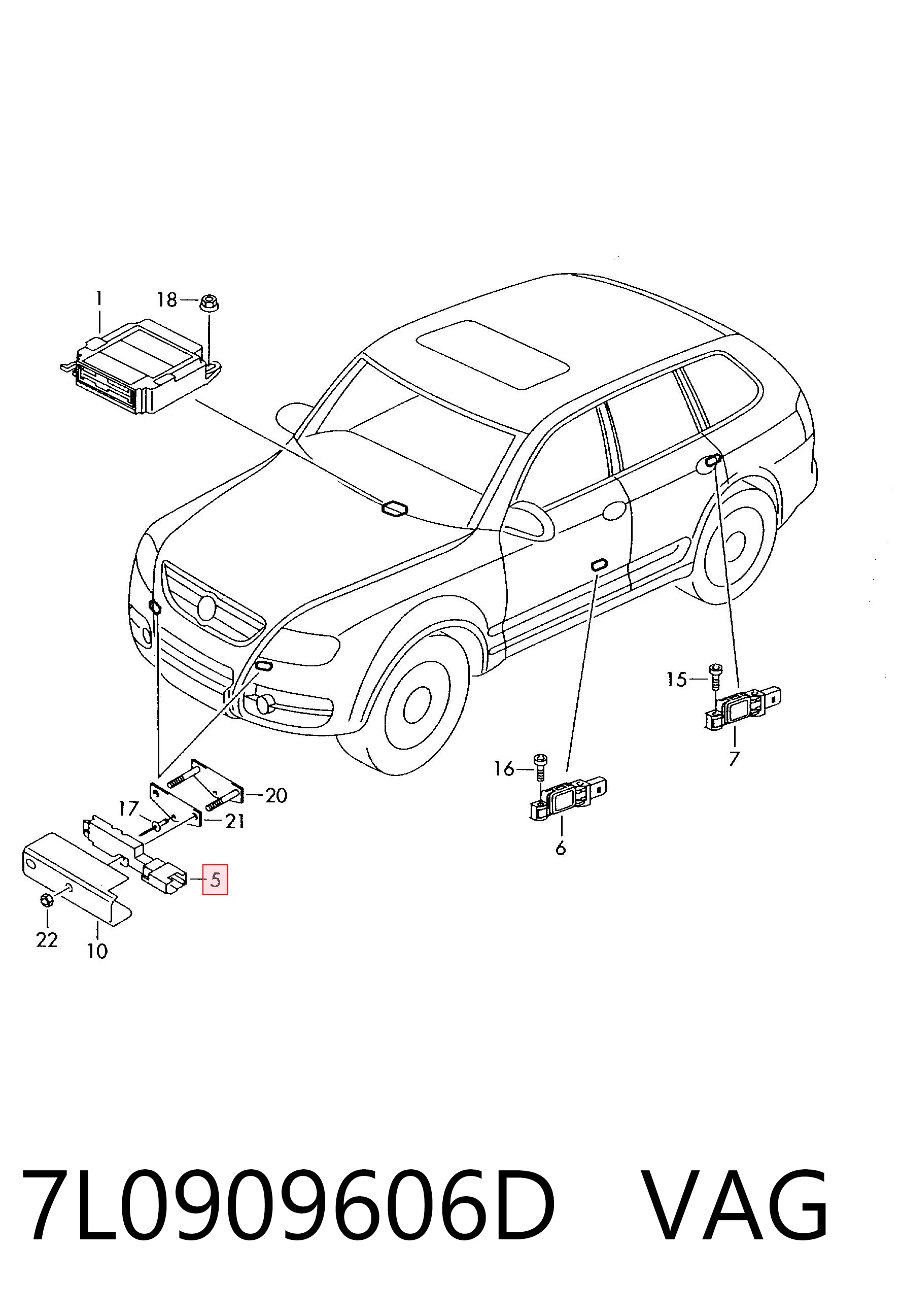 7L0909606D VAG Sensor de airbag delantero