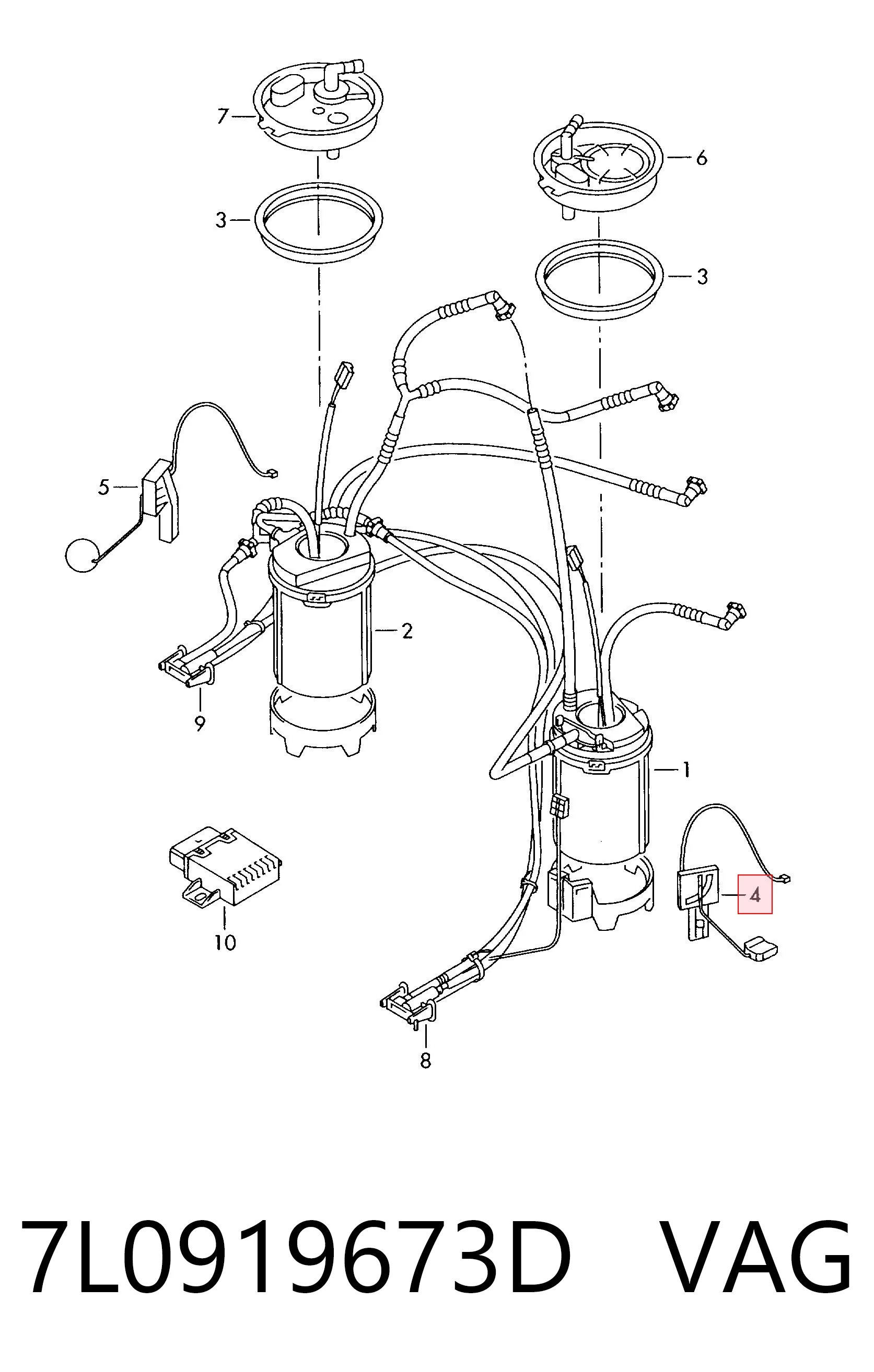 7L0919673D VAG Sensor de nivel de combustible izquierdo