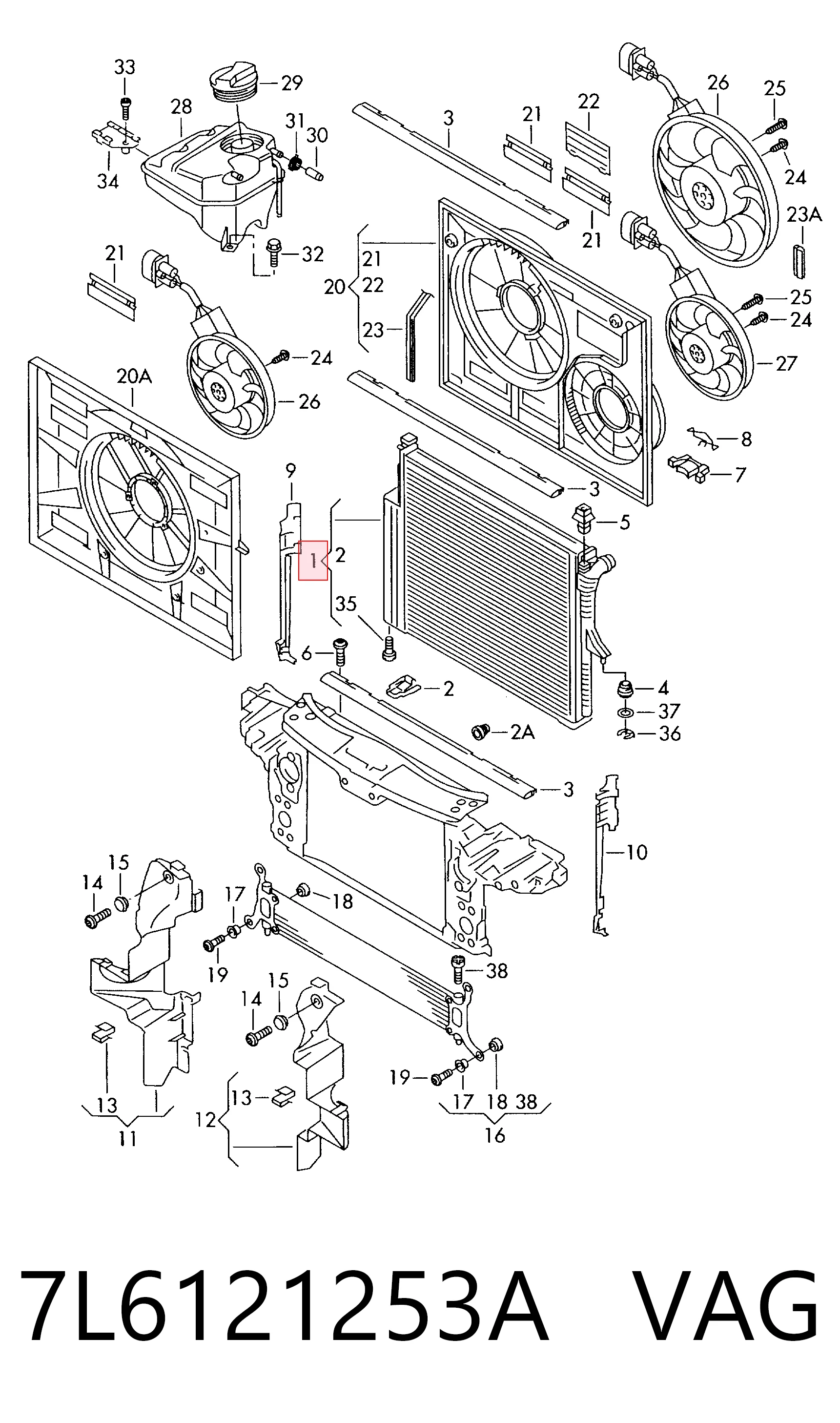 Radiador de água para Audi Q7  (4LB)