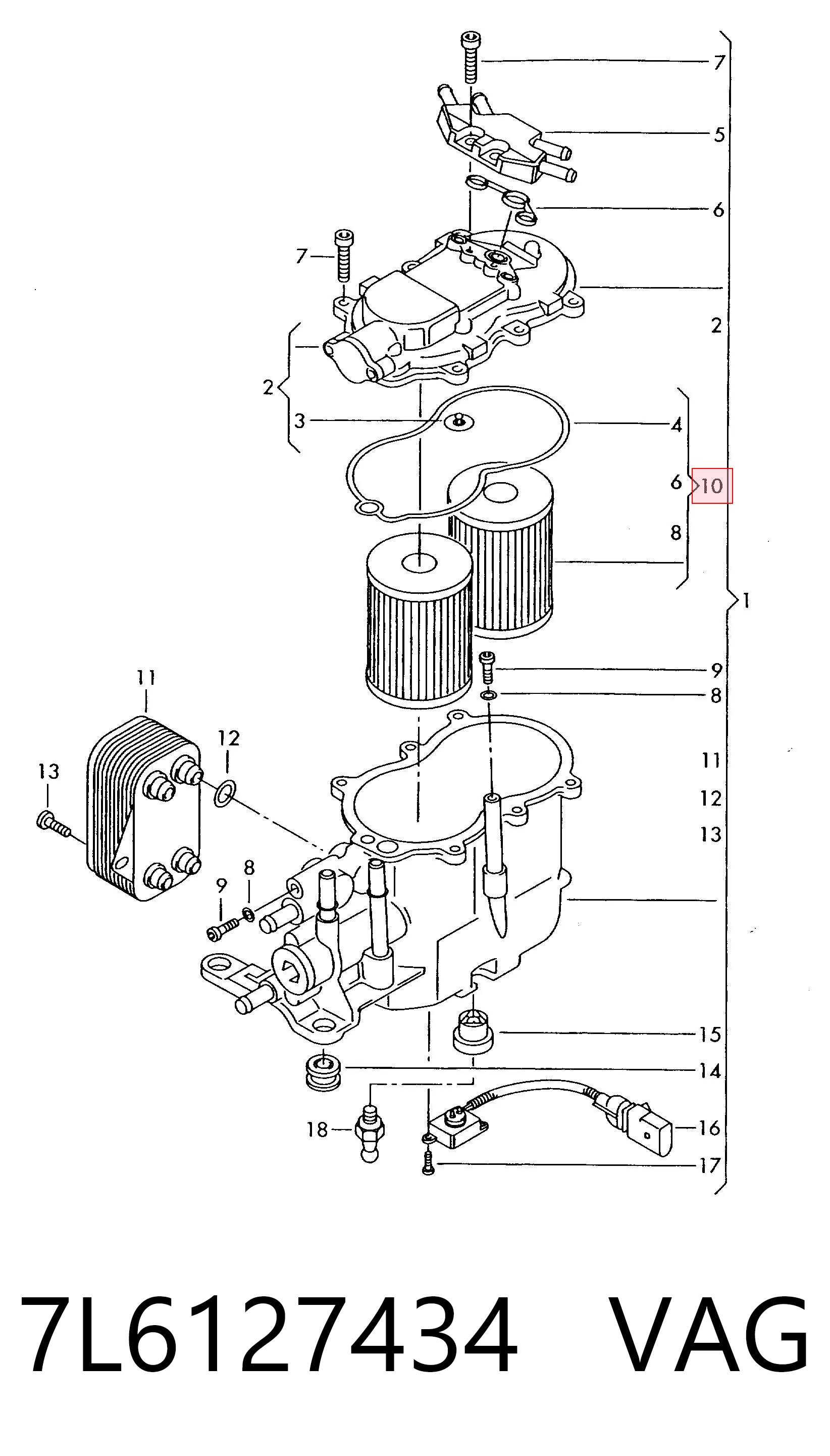 7L6127434 VAG Filtro de gasolina