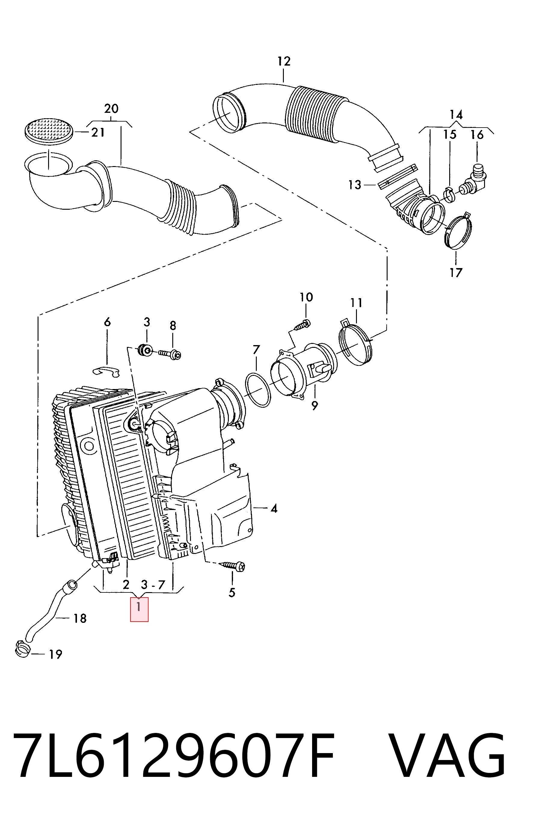 Caja del filtro de aire para Audi Q7 4LB