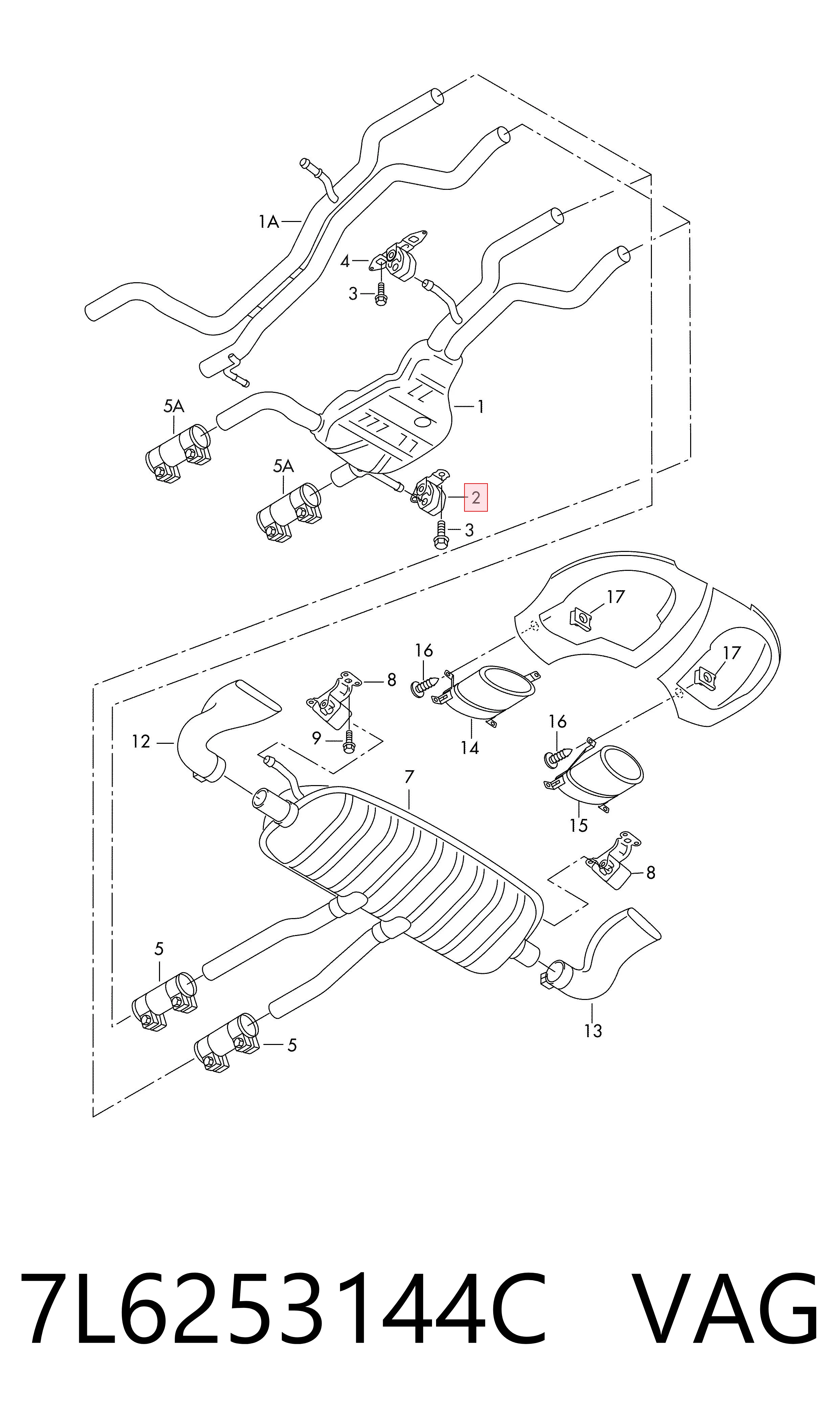 Comprar Soporte del silenciador Volkswagen Touareg II 7P5, 7P6 a bajo precio