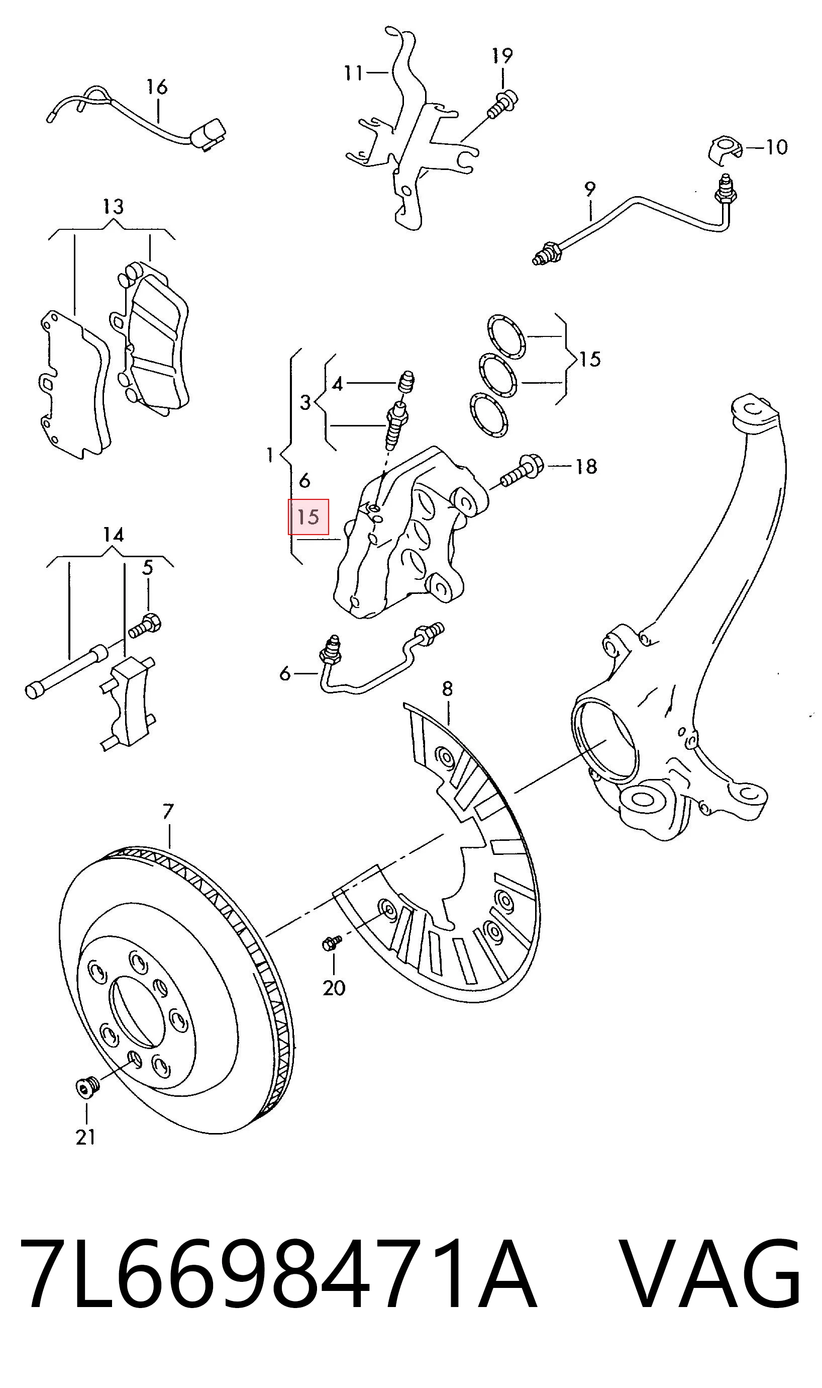 Kit de reparación, pinza de freno delantero VAG 7L6698471A precio, desde 25,08 EUR