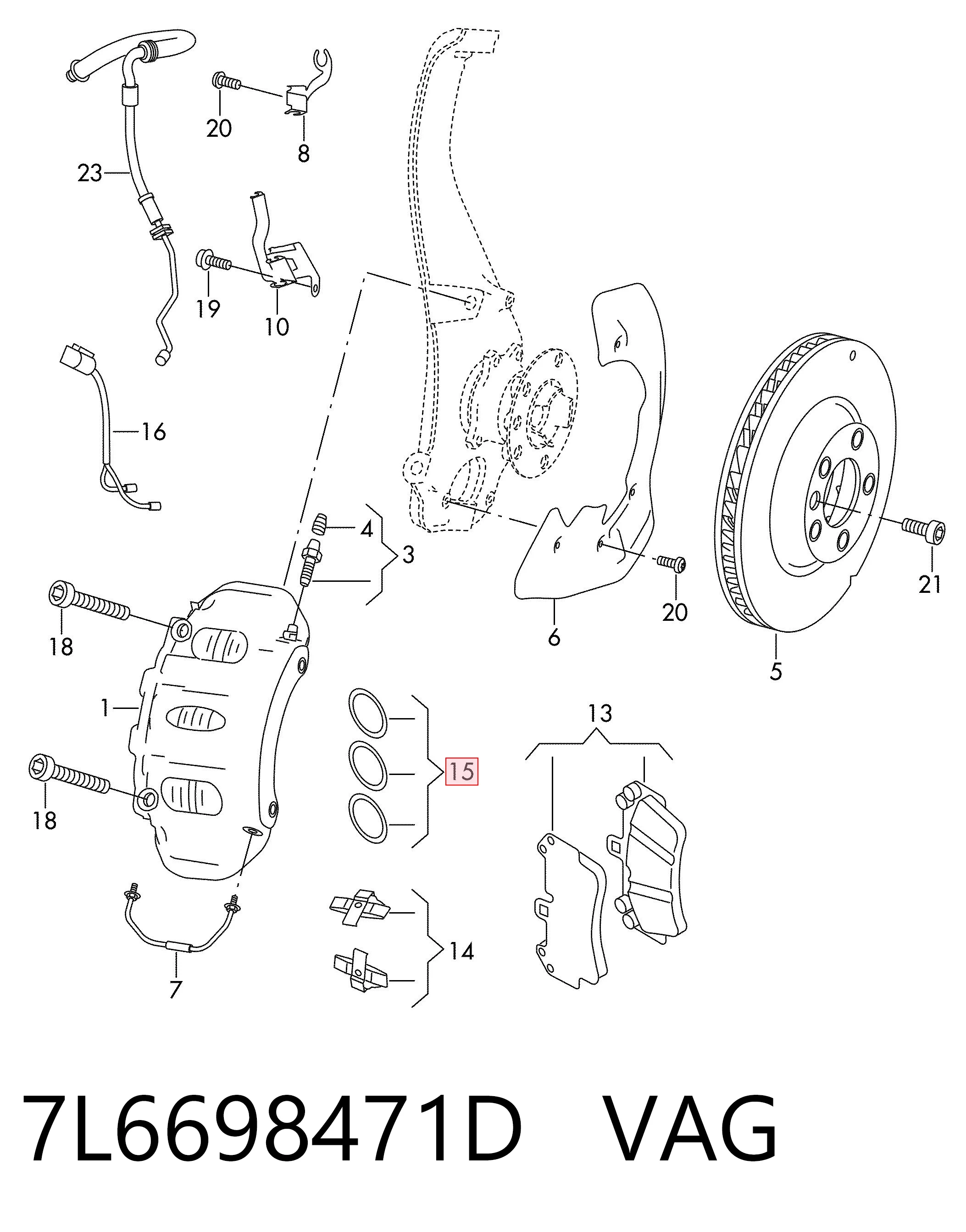 7L6698471D VAG Kit de reparación de pinzas