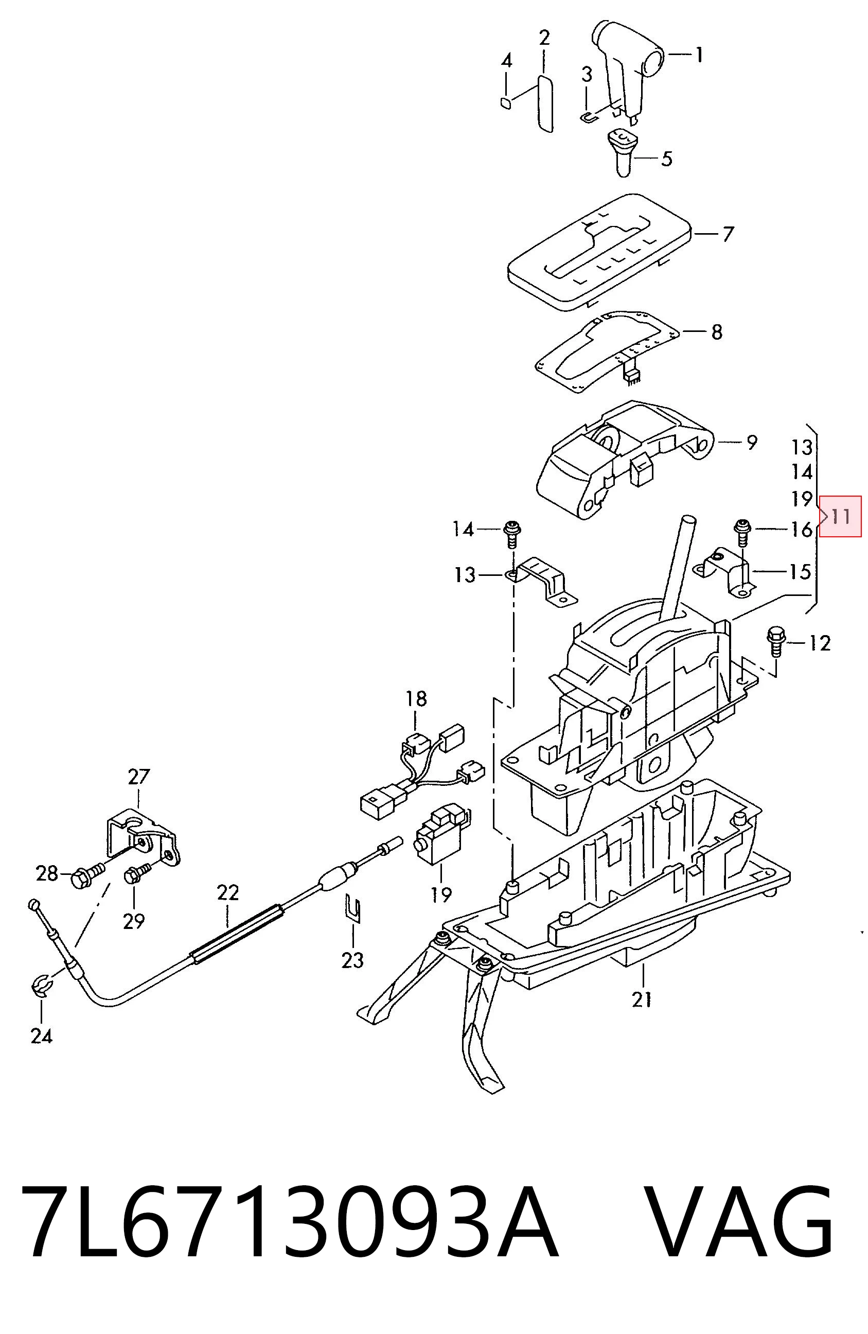 Comprar Mecanismo selector de marchas Volkswagen Touareg I 7LA, 7L6, 7L7 a bajo precio