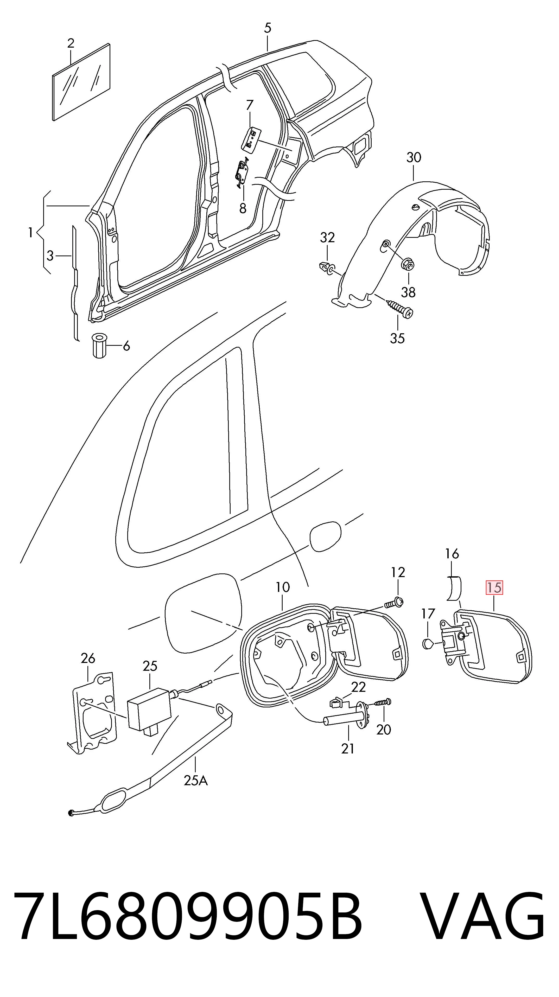 7L6809905B VAG Tapa tanque combustible