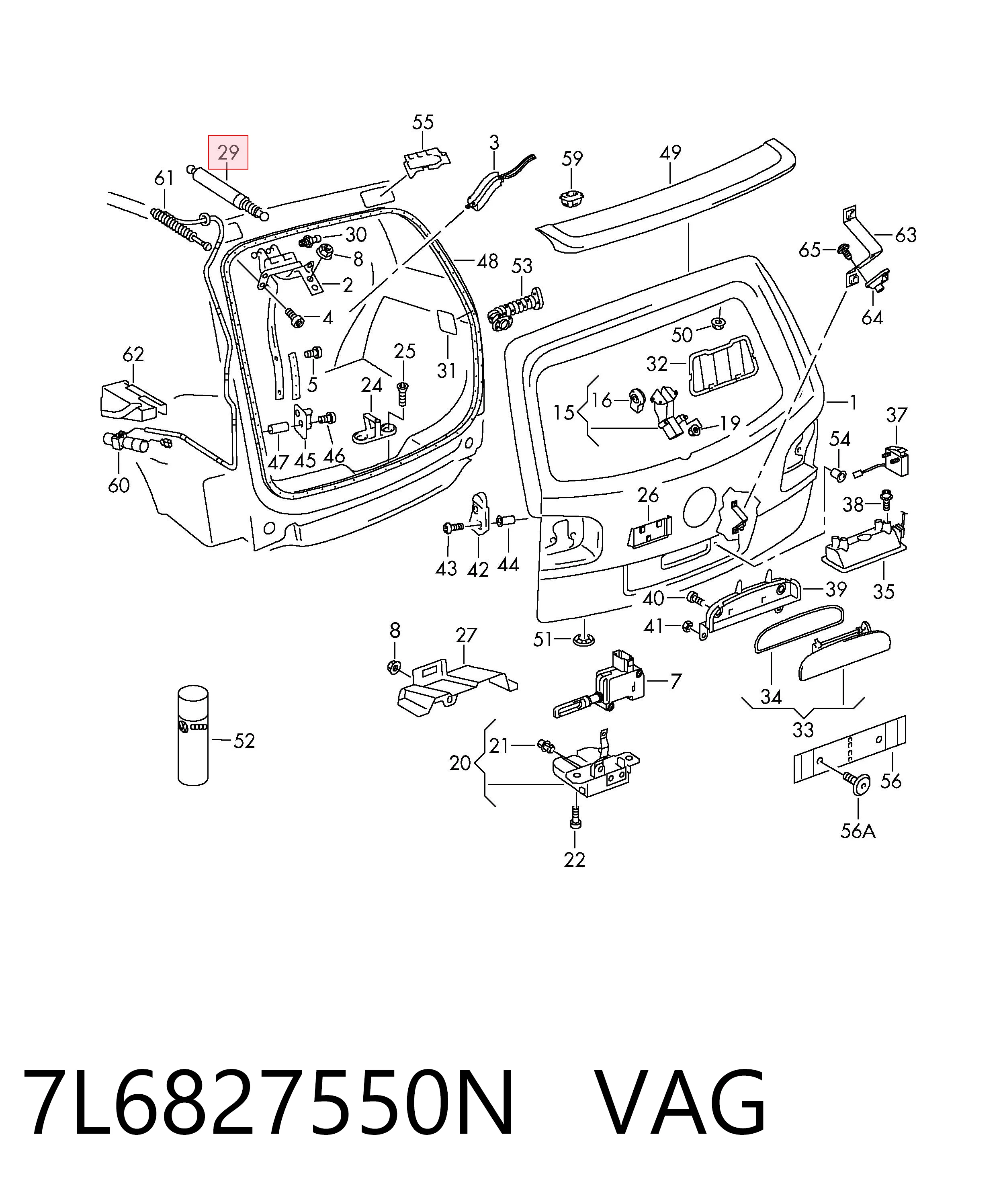 7L6827550N VAG Amortiguador de porton