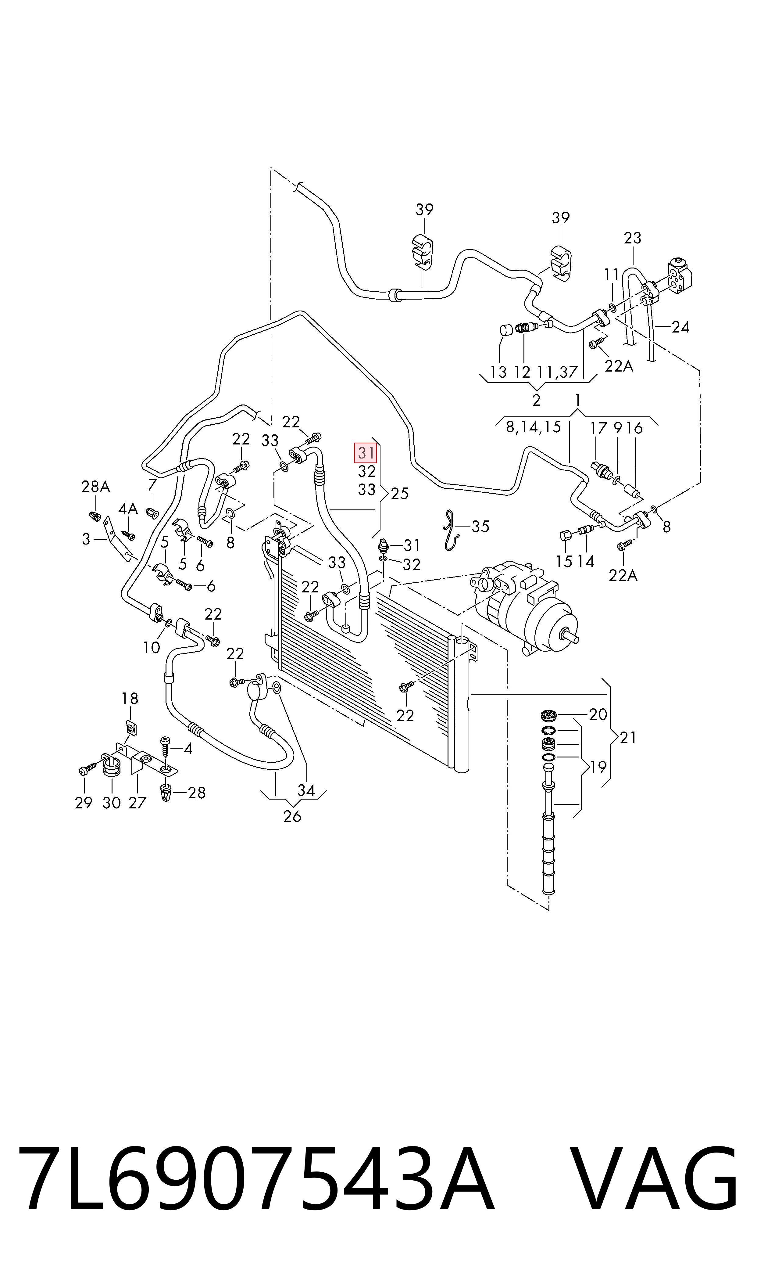 7L6907543A VAG Sensor de temperatura de refrigerante