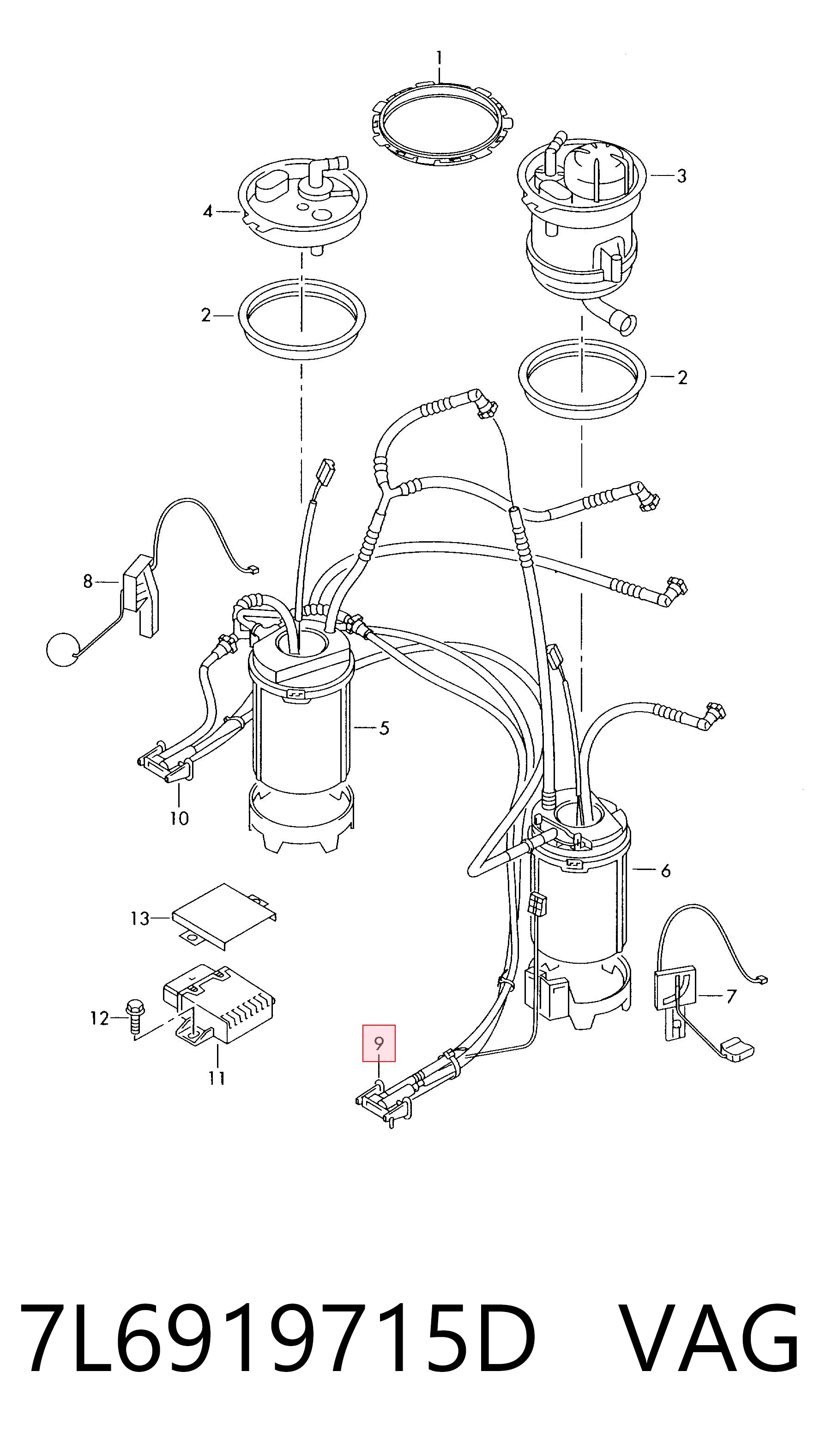 7L6919715D VAG Bomba eyectora del sistema de combustible