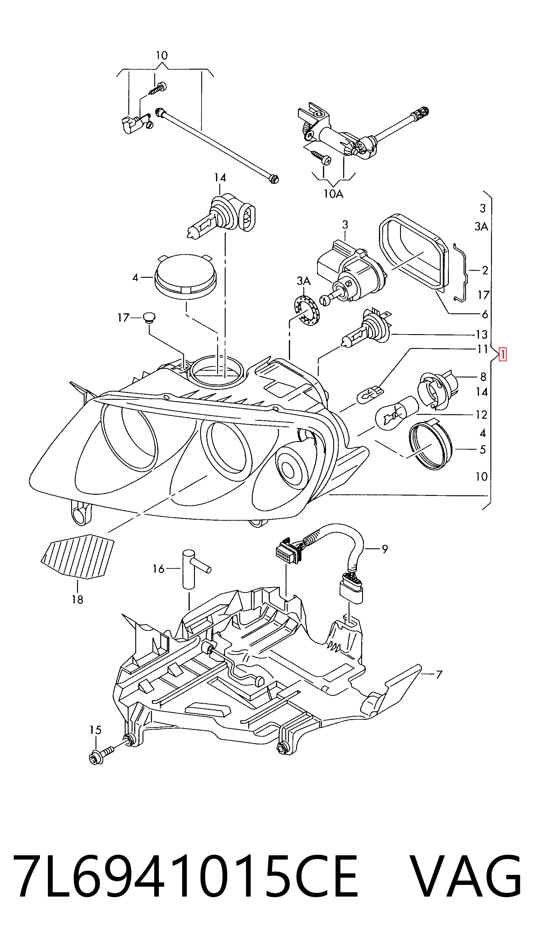 Faros delanteros Volkswagen Touareg I