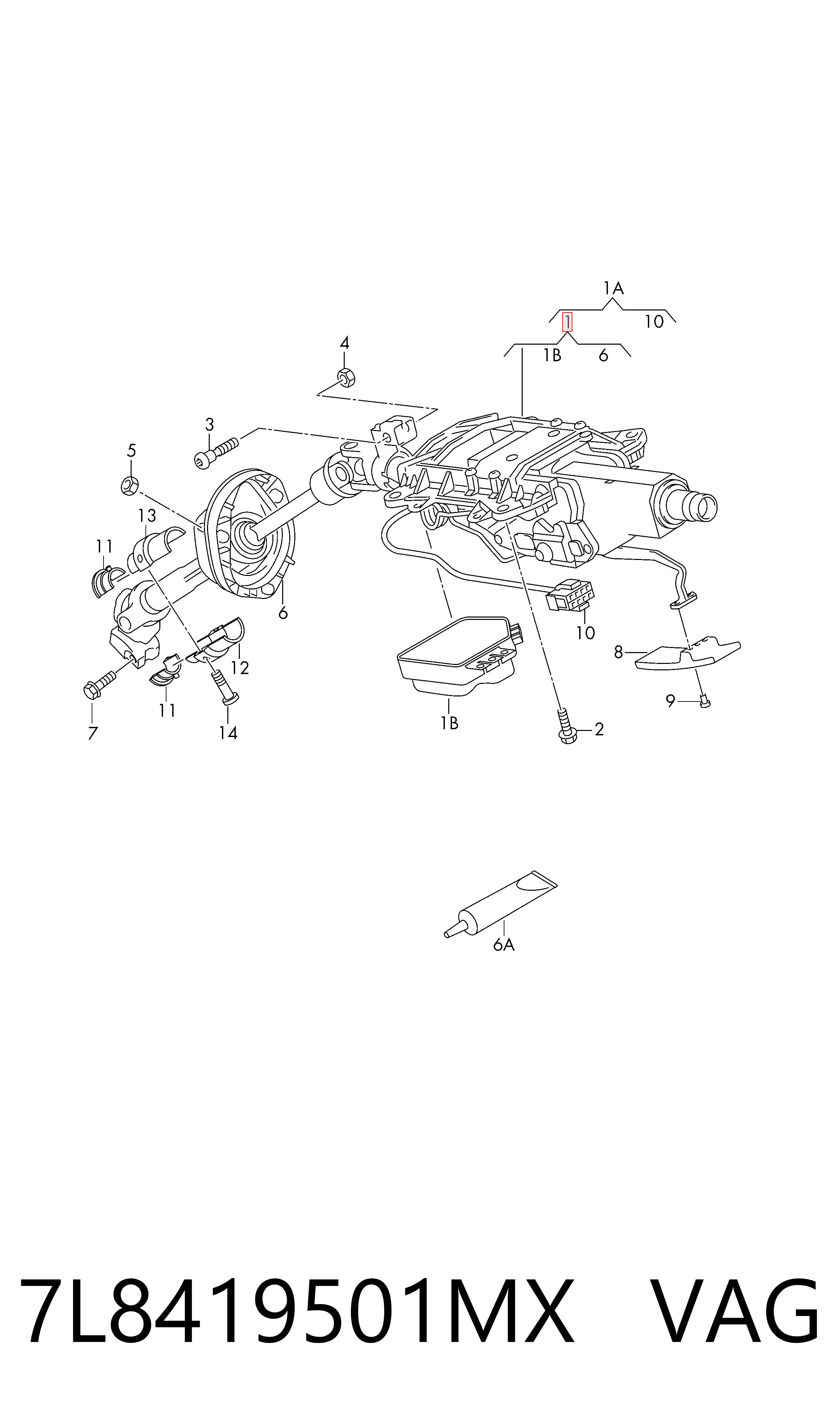  Columna dirección Audi Q7 