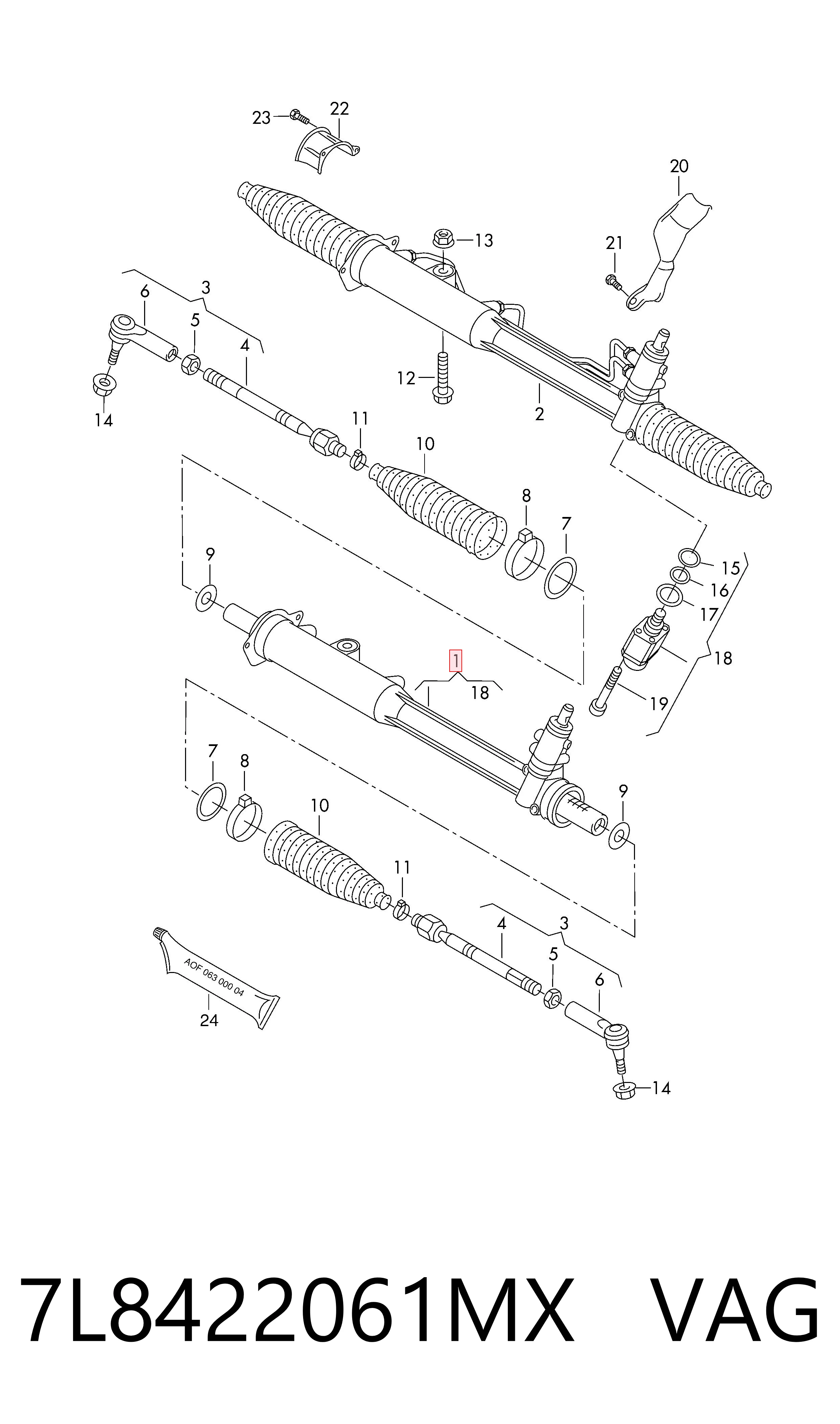 Cremallera de dirección para Porsche Cayenne 92A
