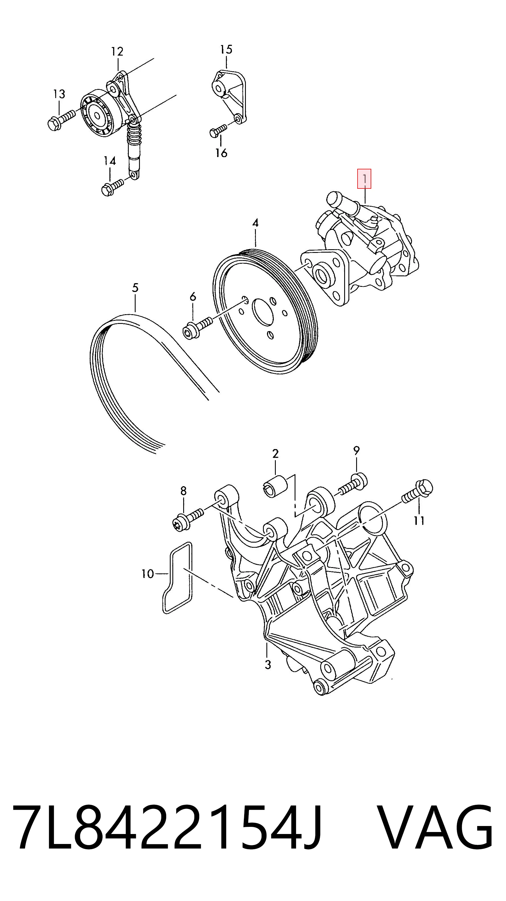7L8422154J VAG Bomba hidráulica de dirección