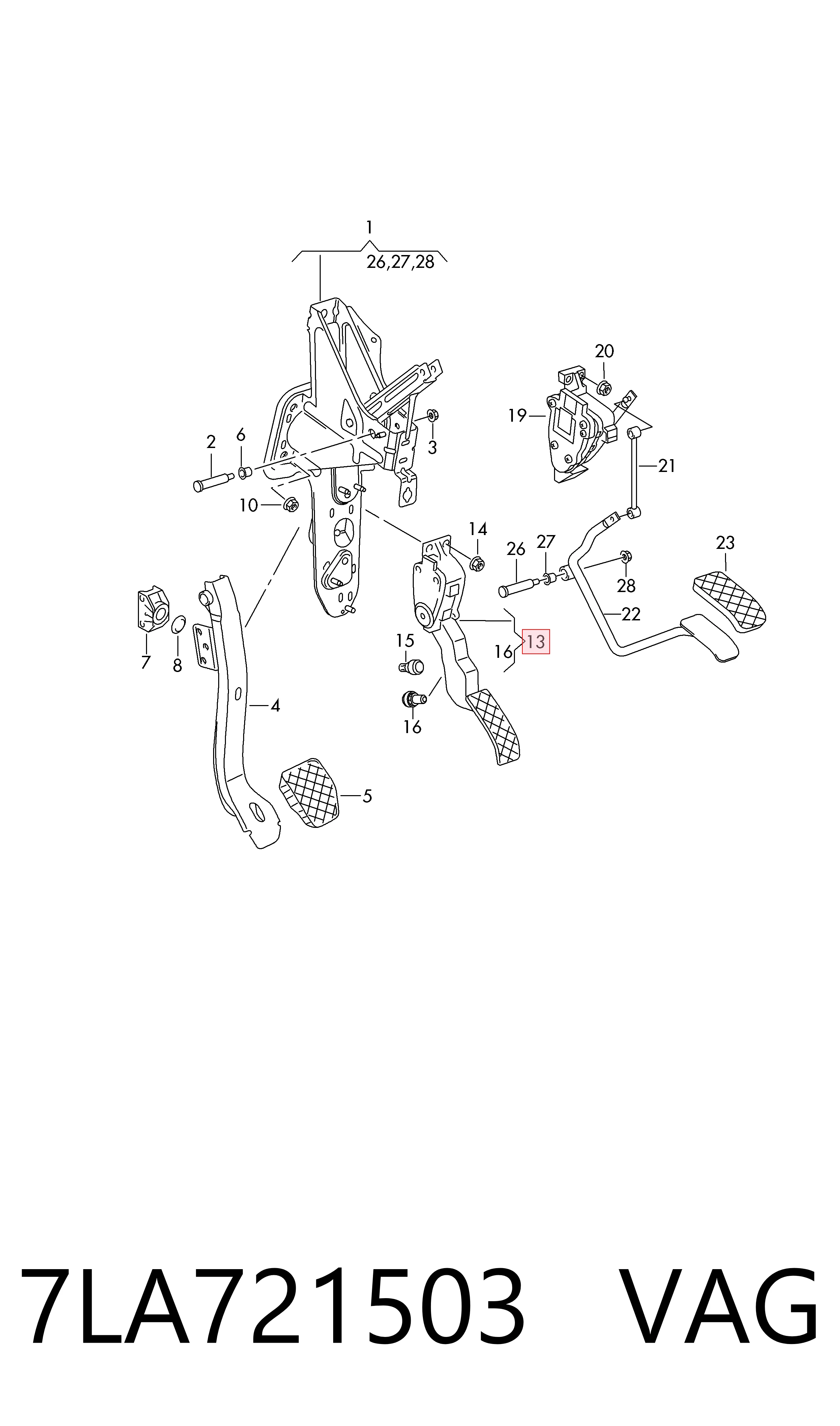 Comprar Pedal del acelerador Volkswagen Transporter T5 7HB, 7HJ, 7EB, 7EJ
