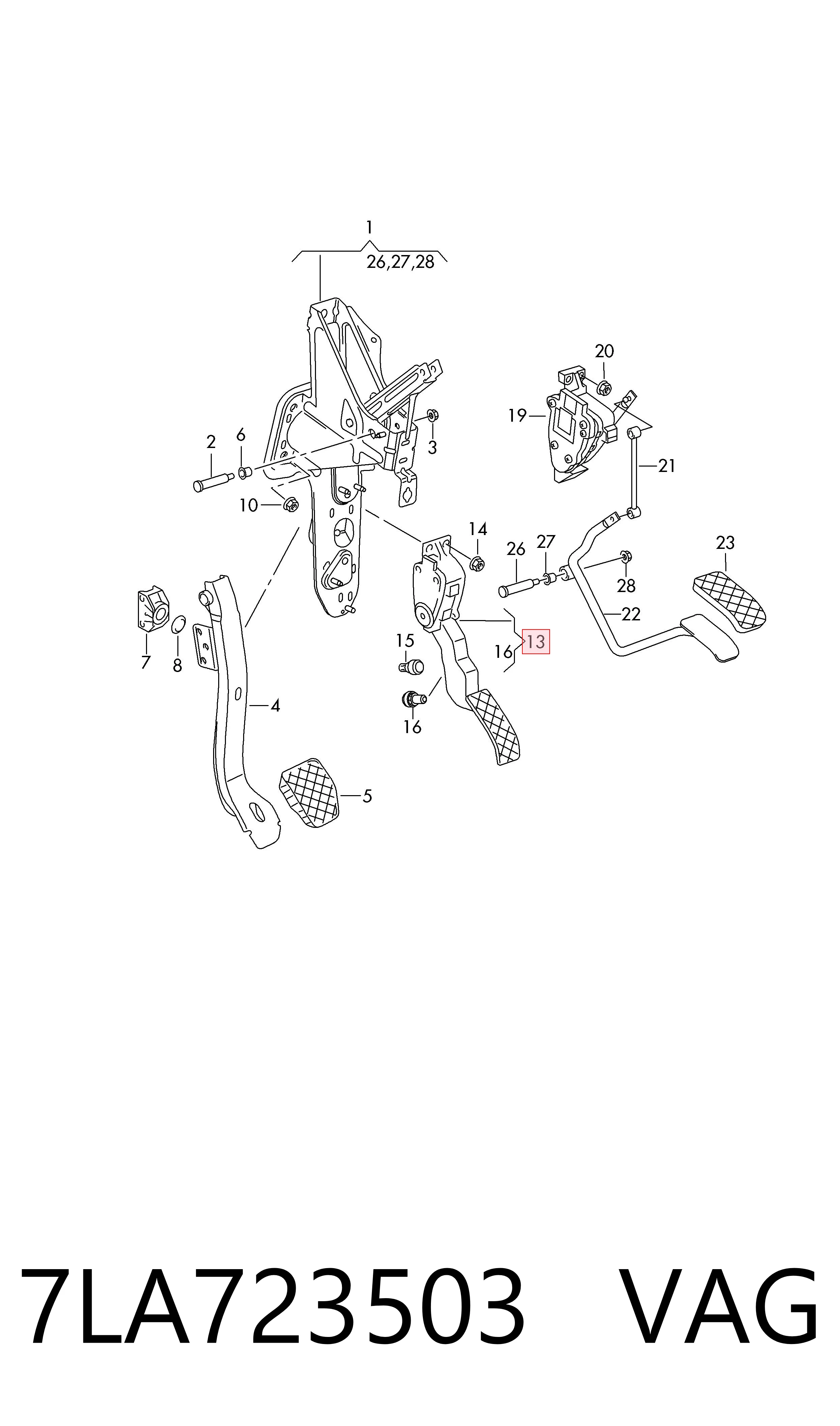 7LA723503 VAG Pedal de aceleracion