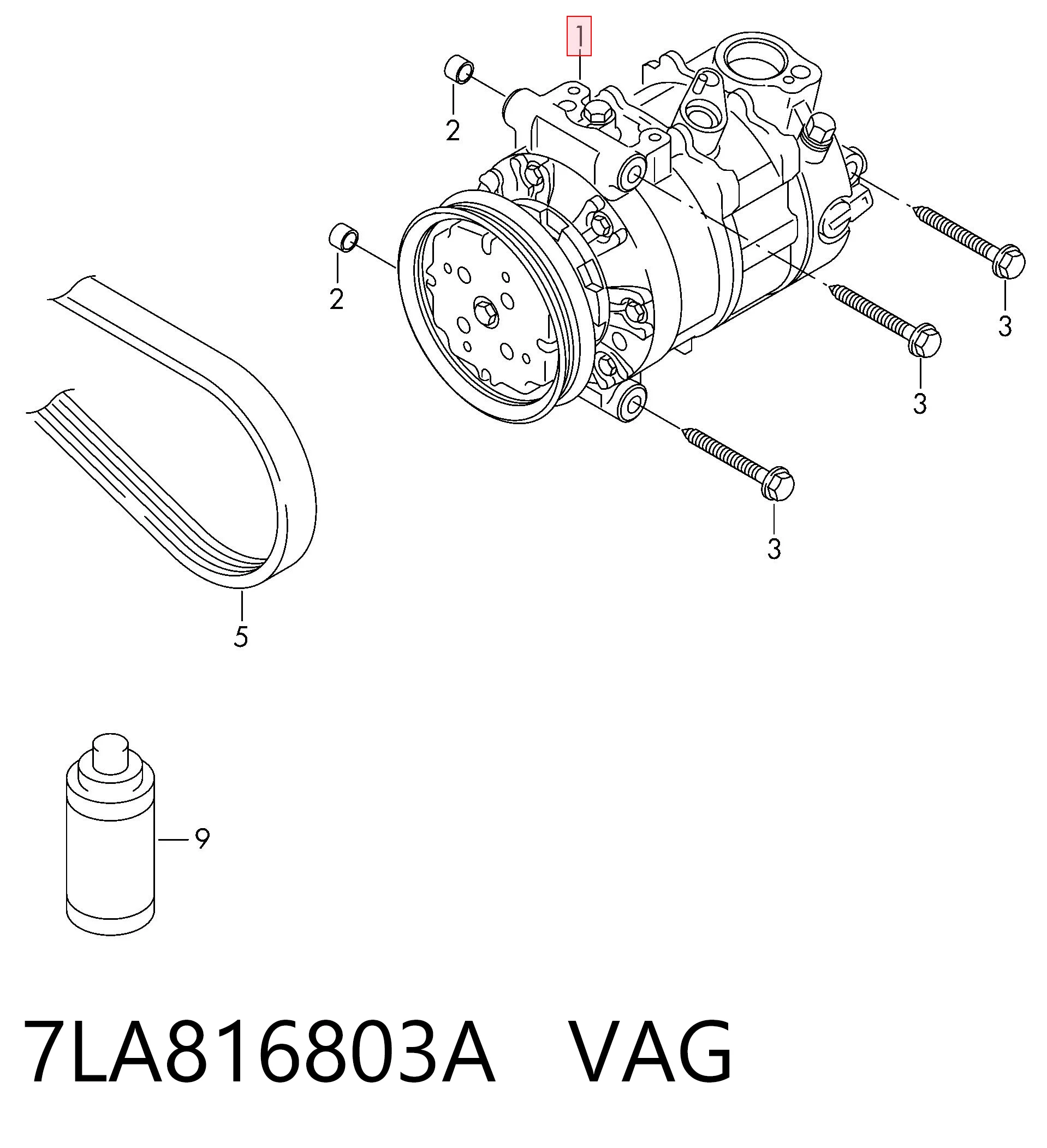 7LA816803A VAG Compresor climatizador