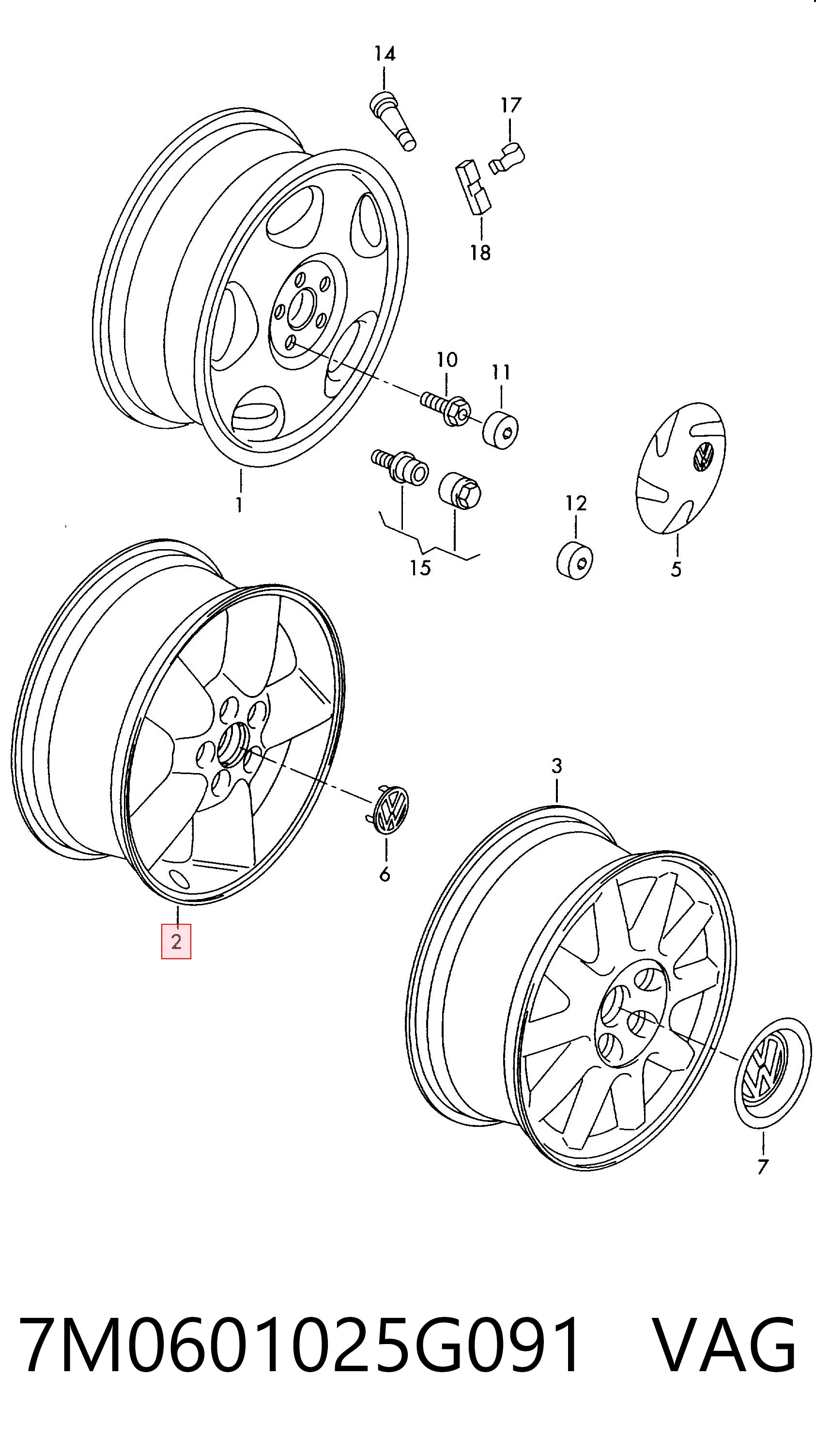 7M0601025G091 VAG