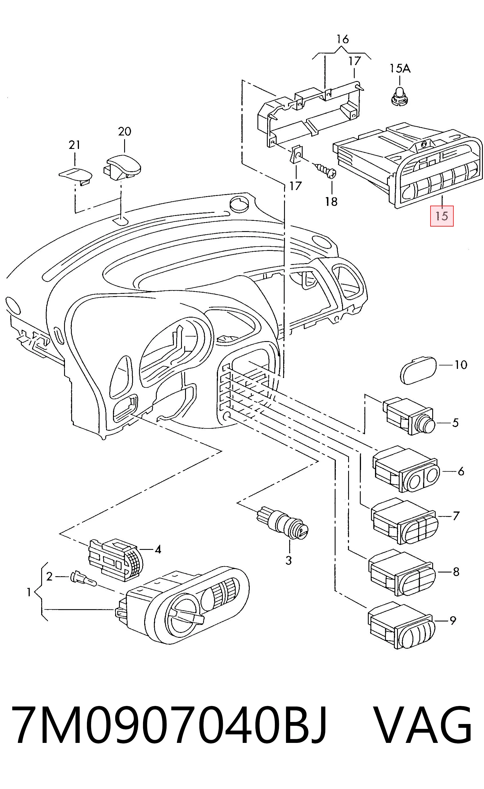 Módulo de modos de calefacción/aire acondicionado Volkswagen Sharan I monovolumen (7M8, 7M9, 7M6) (1995 - 2010) precio, desde 46,46 EUR