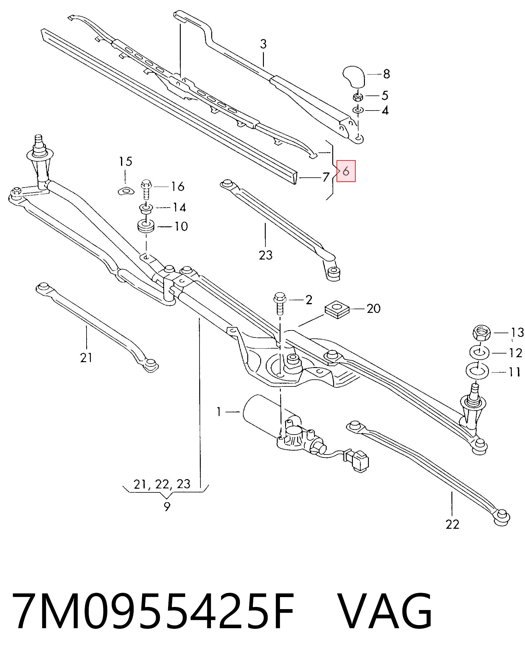 7M0955425F VAG Escobillas Limpiaparabrisas delanteras