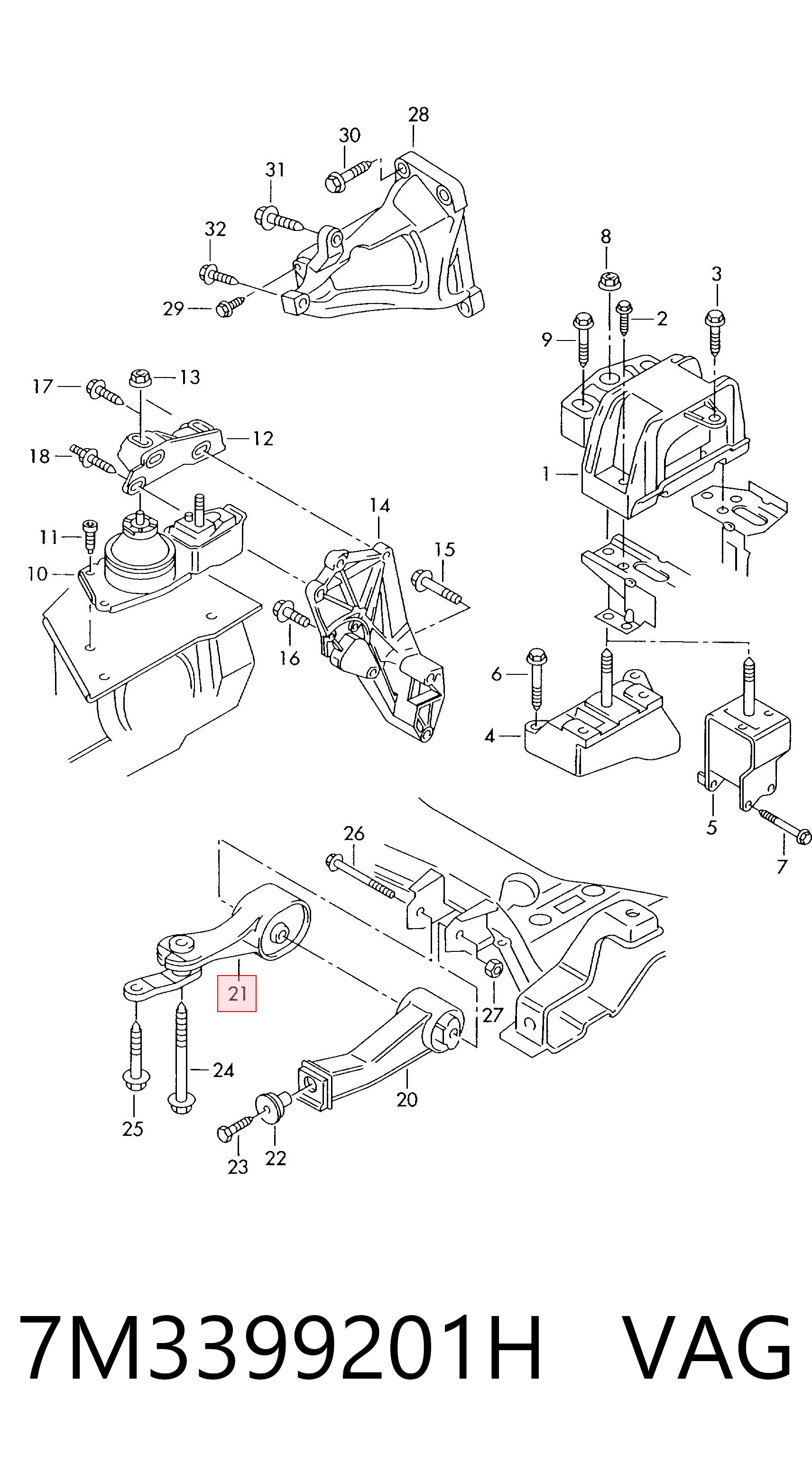 7M3399201H VAG Taco de motor