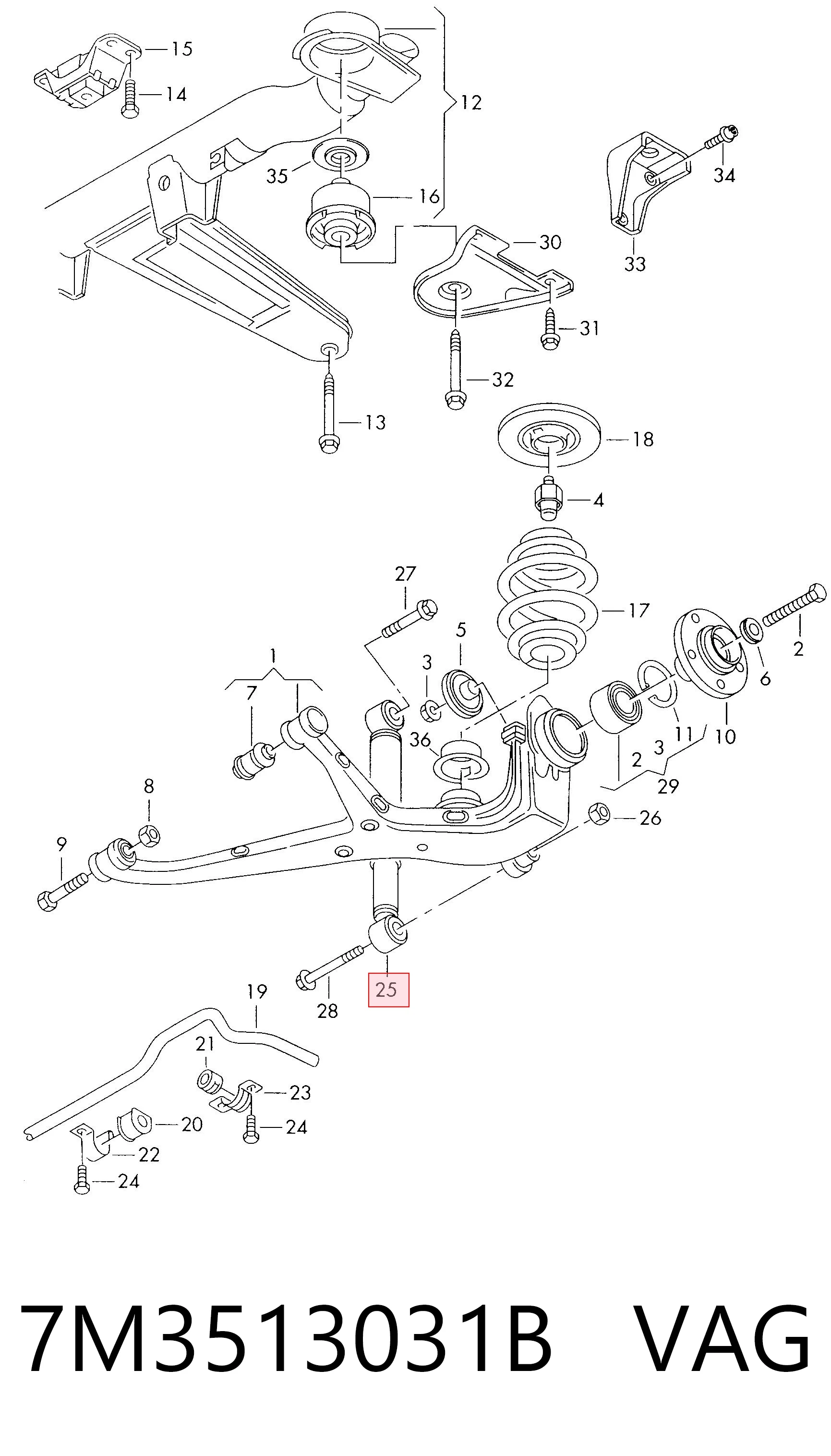 7M3513031B VAG Amortiguadores posteriores