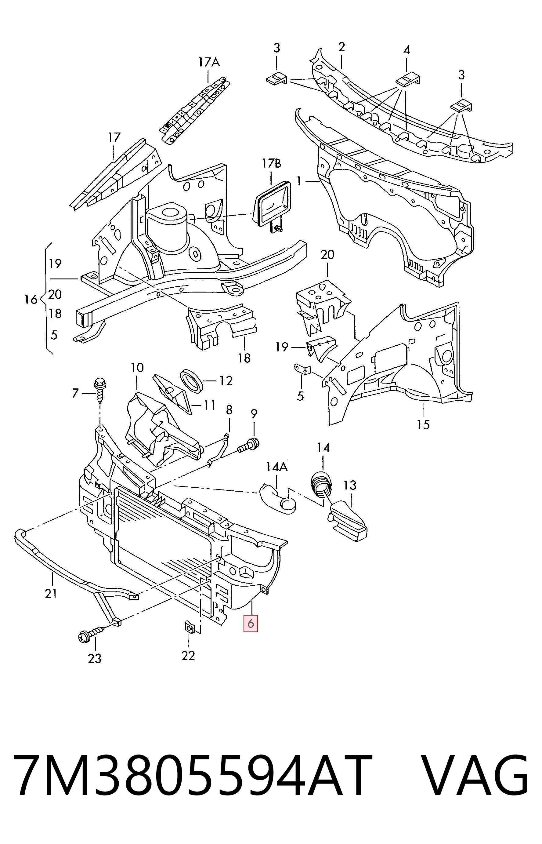 Comprar Panel de soporte del radiador y montaje de faros Seat Alhambra 7V8, 7V9 a bajo precio