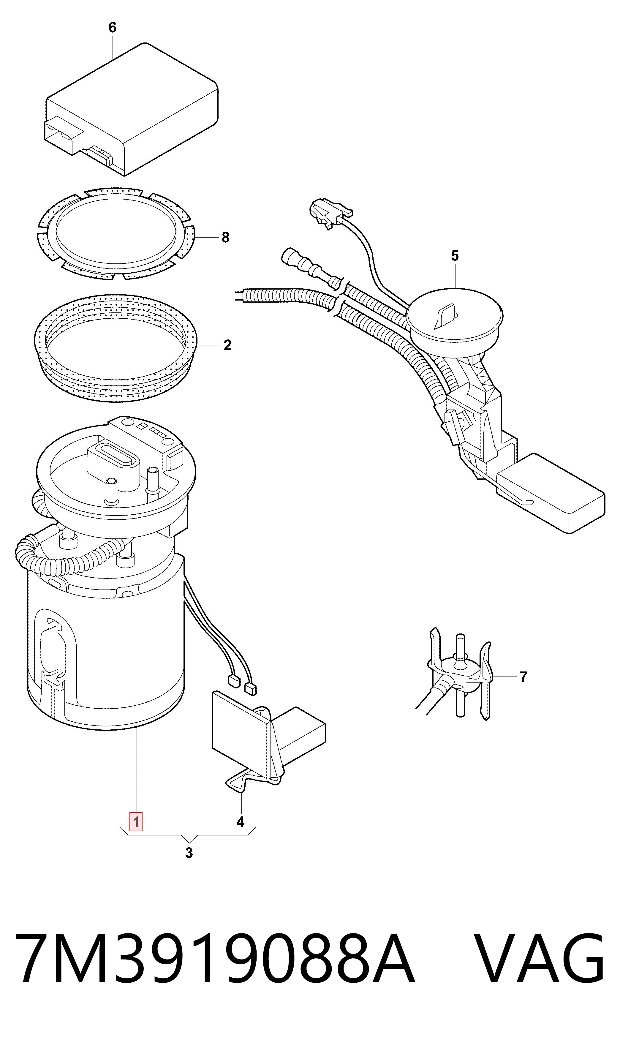 7M3919088A VAG Unidad de alimentación de combustible