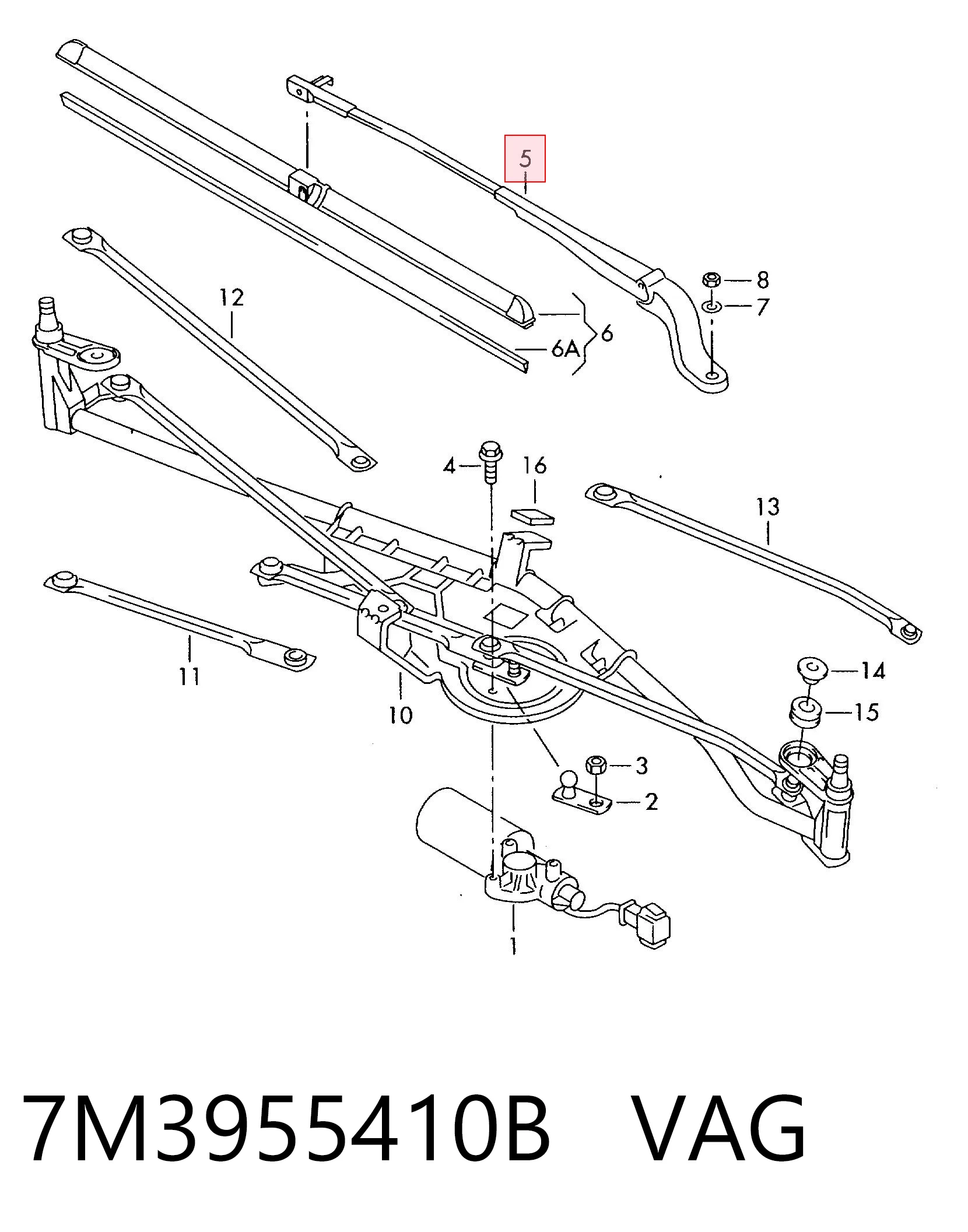 Comprar Brazo del limpiaparabrisas Seat Alhambra  7V8, 7V9