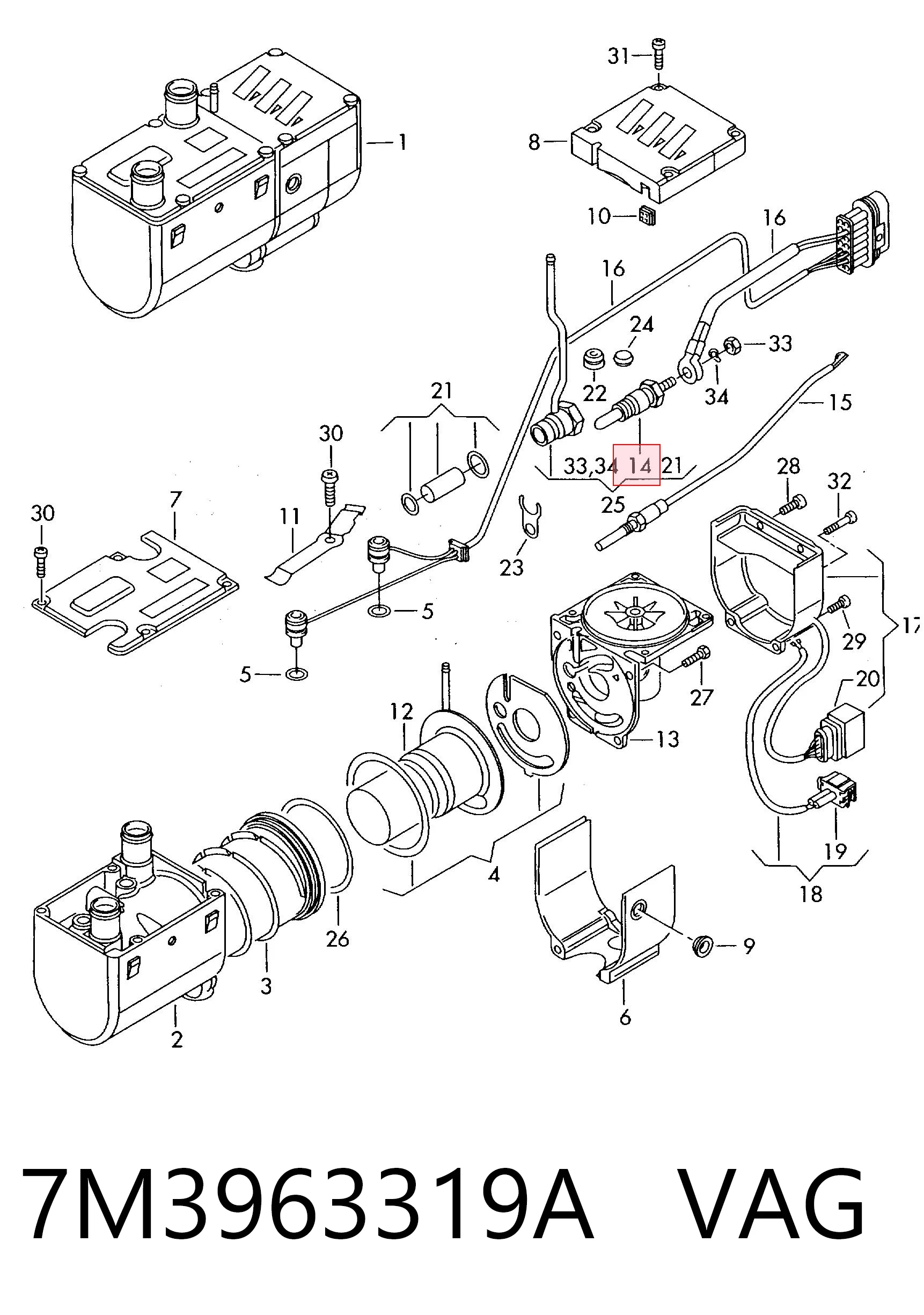 7M3963319A VAG Bujías de calentamiento