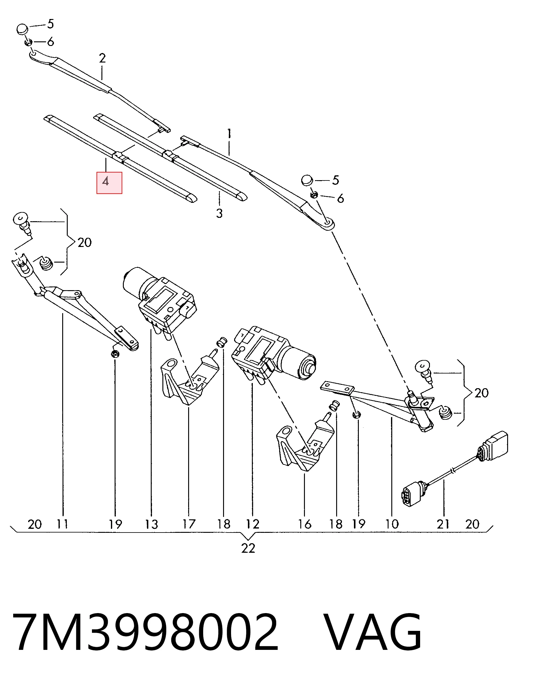 Limpiaparabrisas delanteras para Volkswagen Golf 521