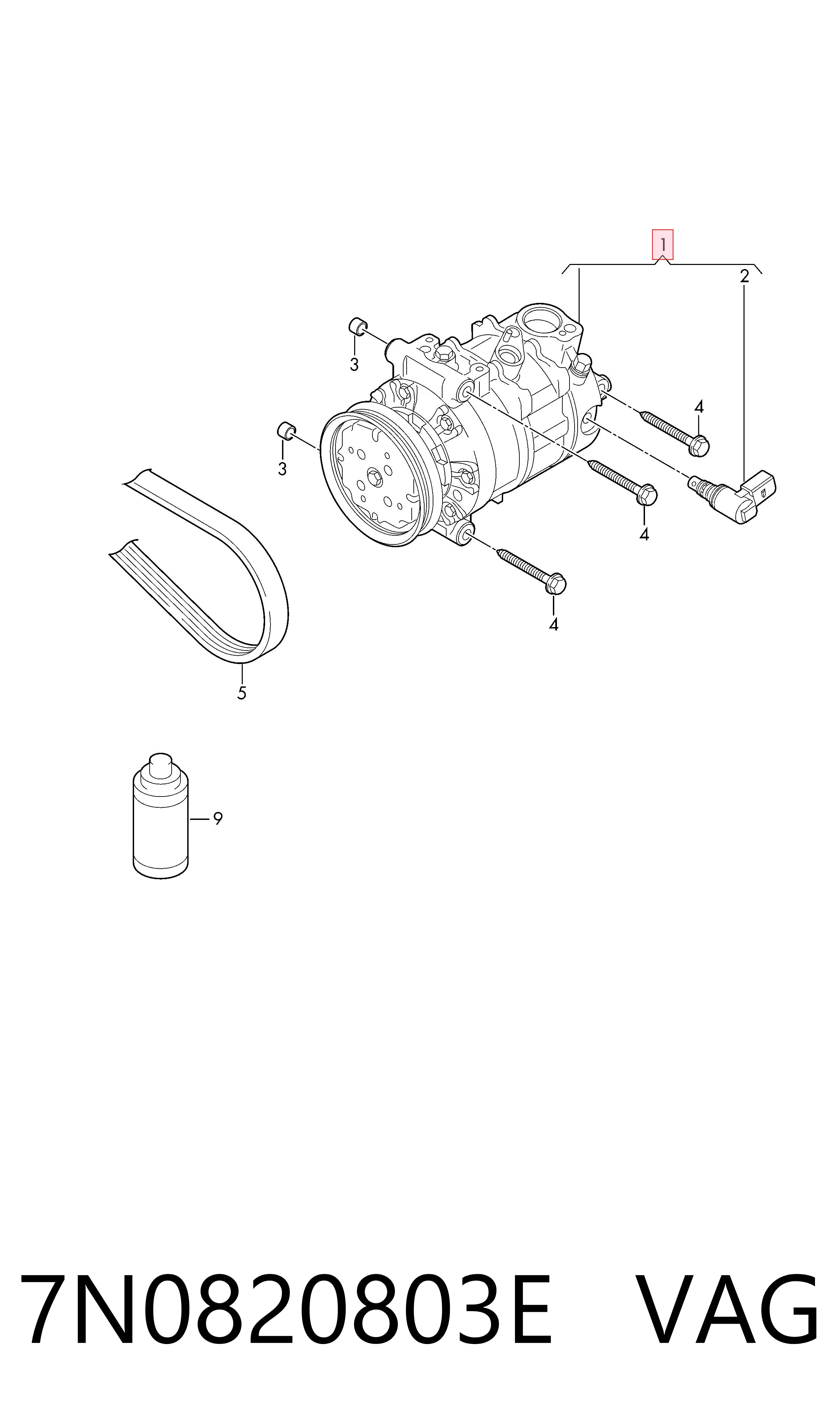 7N0820803E VAG Compresor climatizador