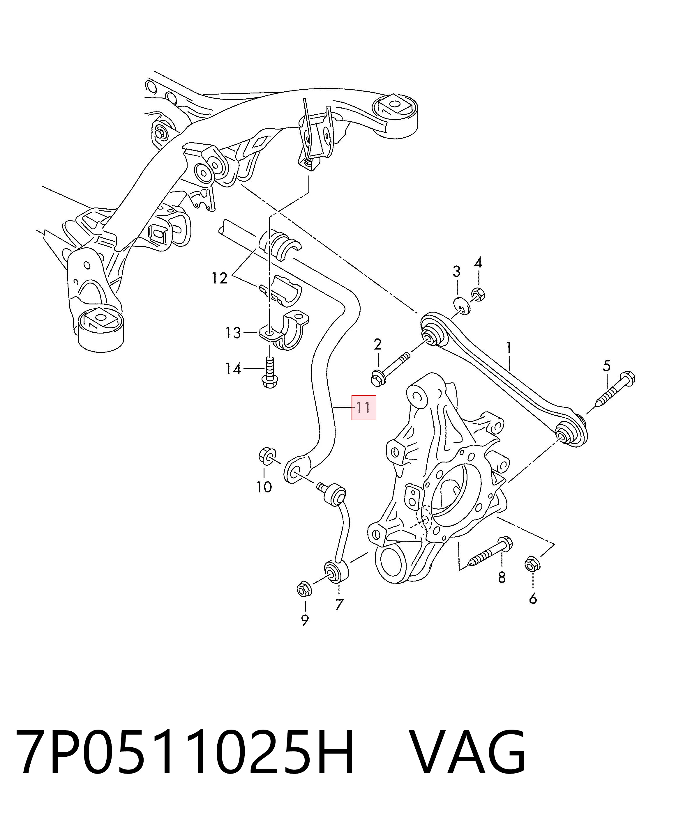 Comprar Estabilizador trasero Volkswagen Touareg II 7P5, 7P6 a bajo precio