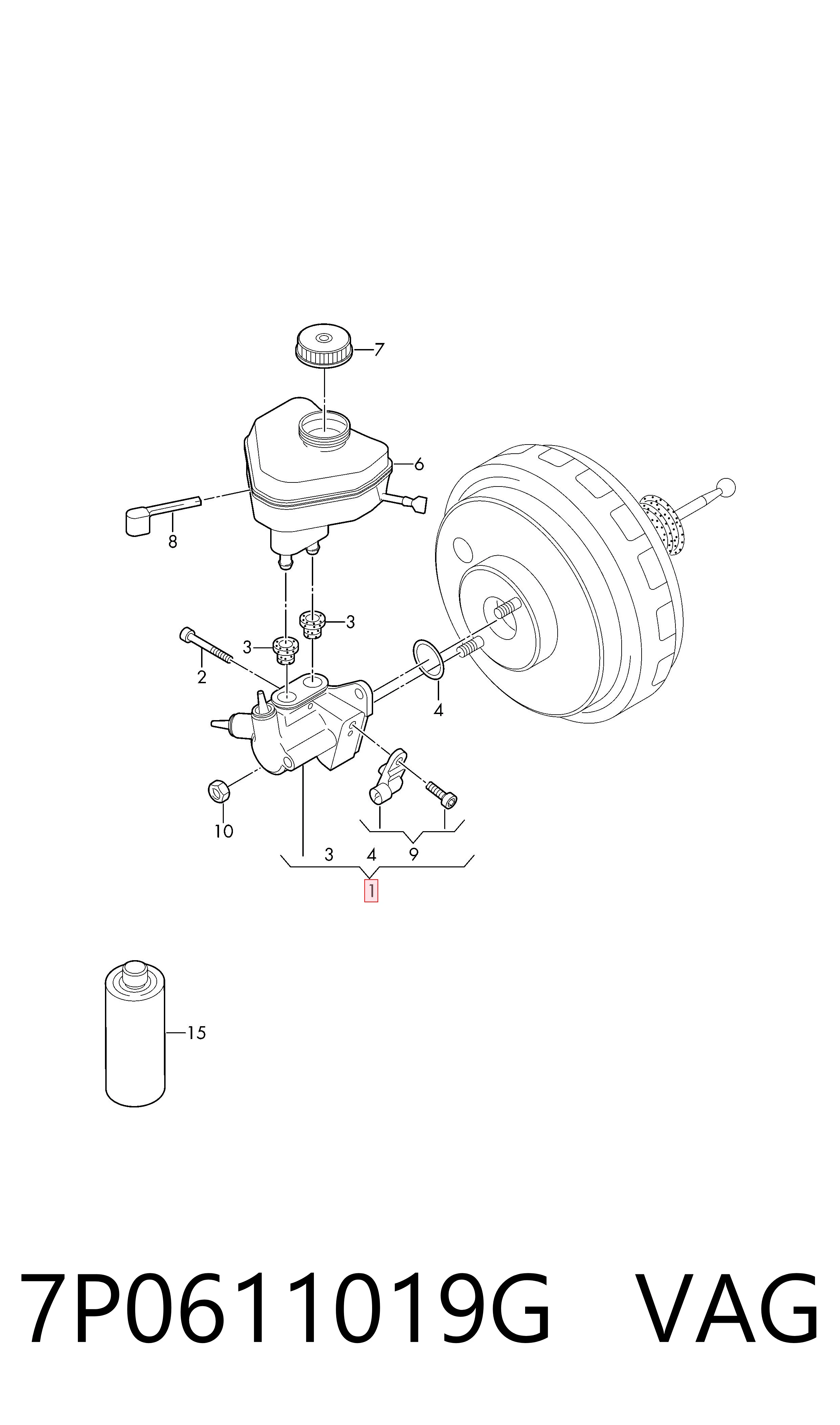 Comprar Cilindro principal de freno Volkswagen Touareg II 7P5, 7P6 a bajo precio