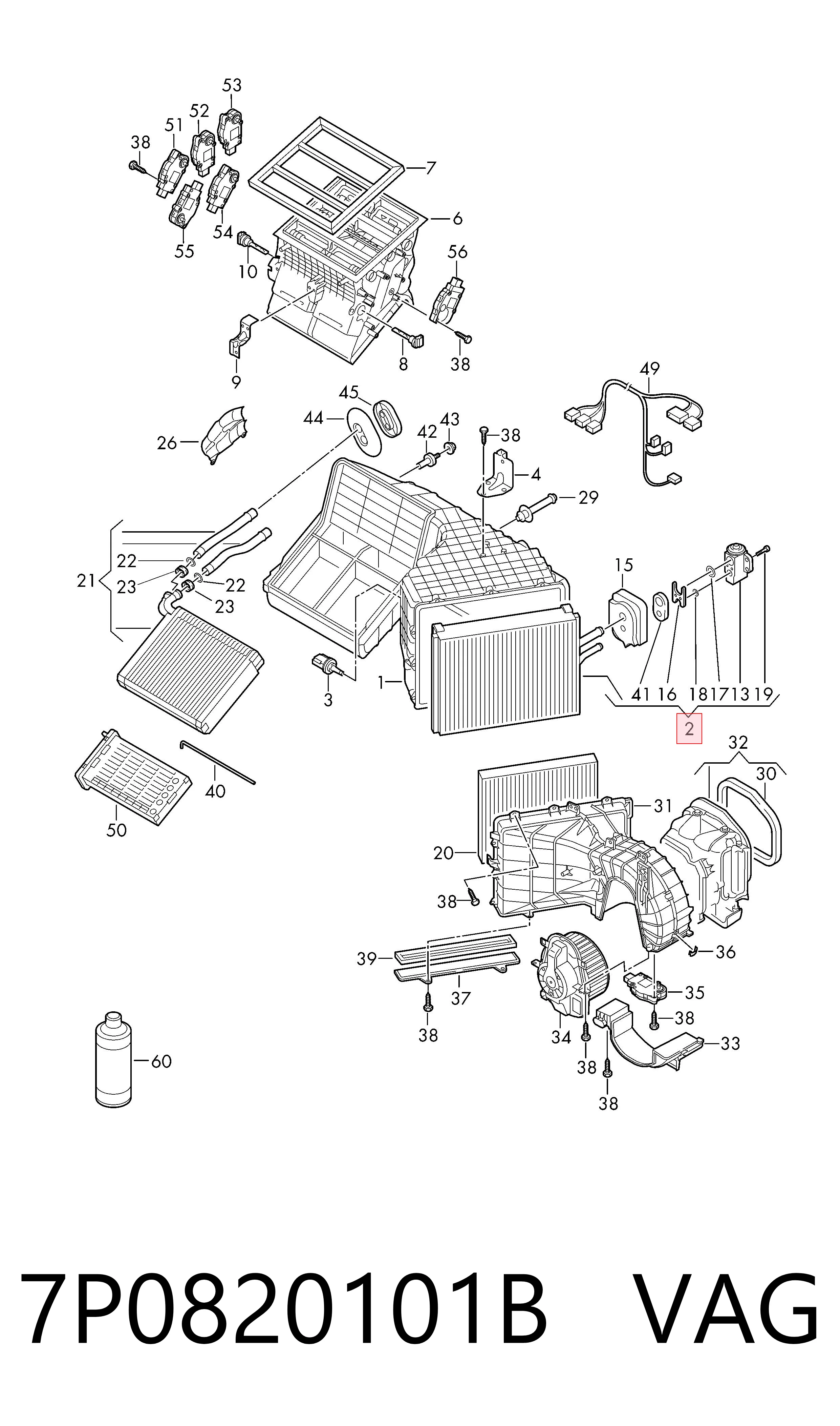 Comprar Evaporador de aire acondicionado Volkswagen Touareg II 7P5, 7P6 a bajo precio