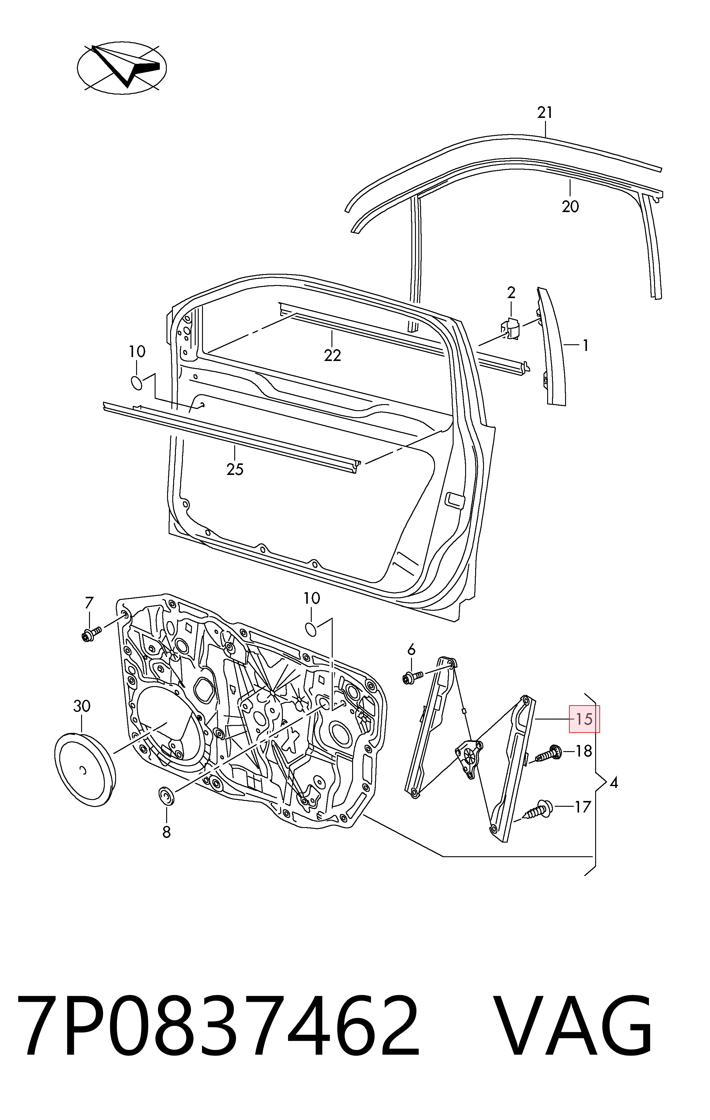 Comprar Mecanismo de elevalunas de la puerta delantera derecha Volkswagen Touareg II 7P5, 7P6 a bajo precio