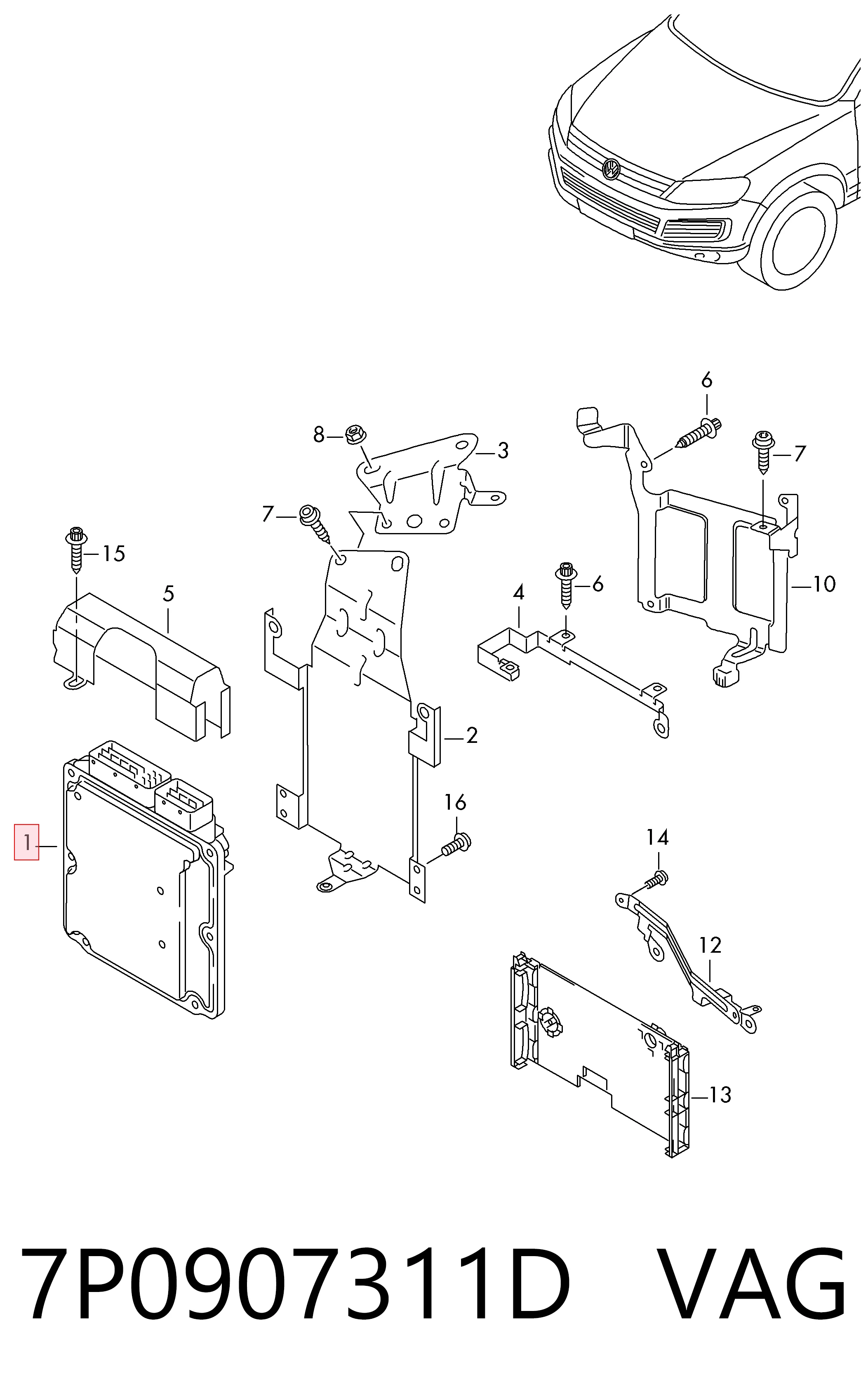 Comprar Módulo de control del motor Touareg II 7P5, 7P6