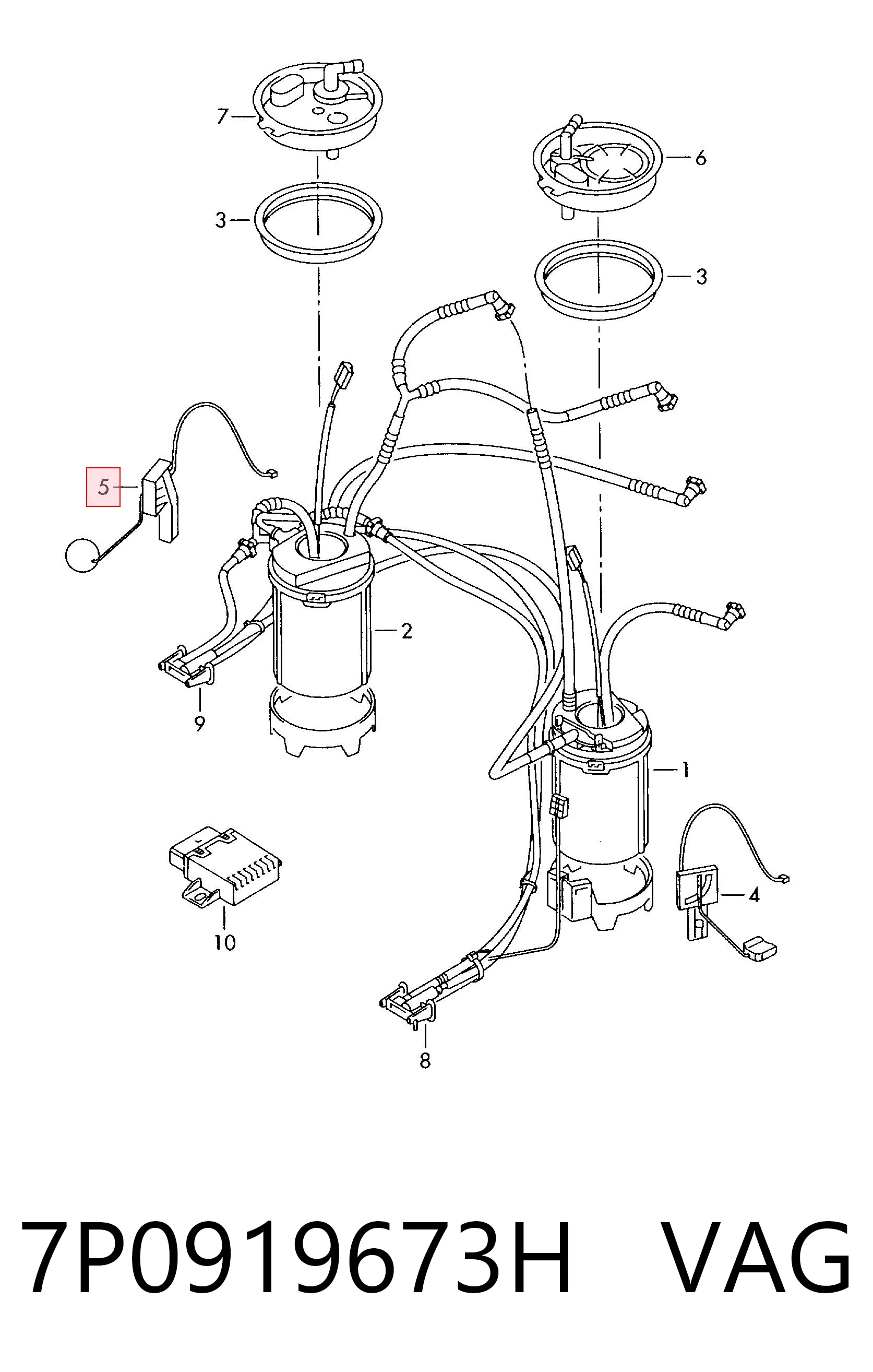 7P0919673H VAG Sensor de nivel de combustible derecho