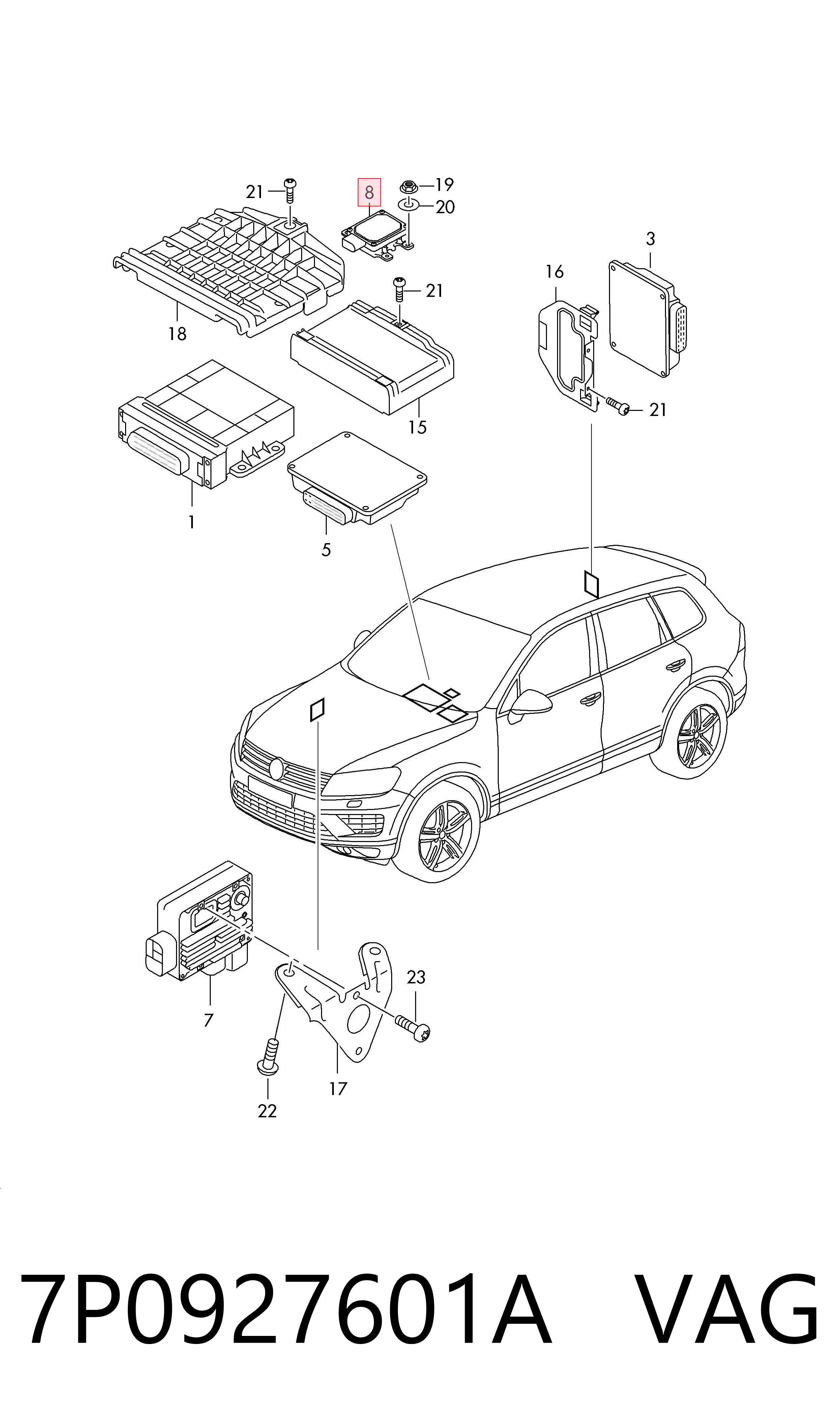 7P0927601A VAG Módulo de control electrónico de la transmisión automática