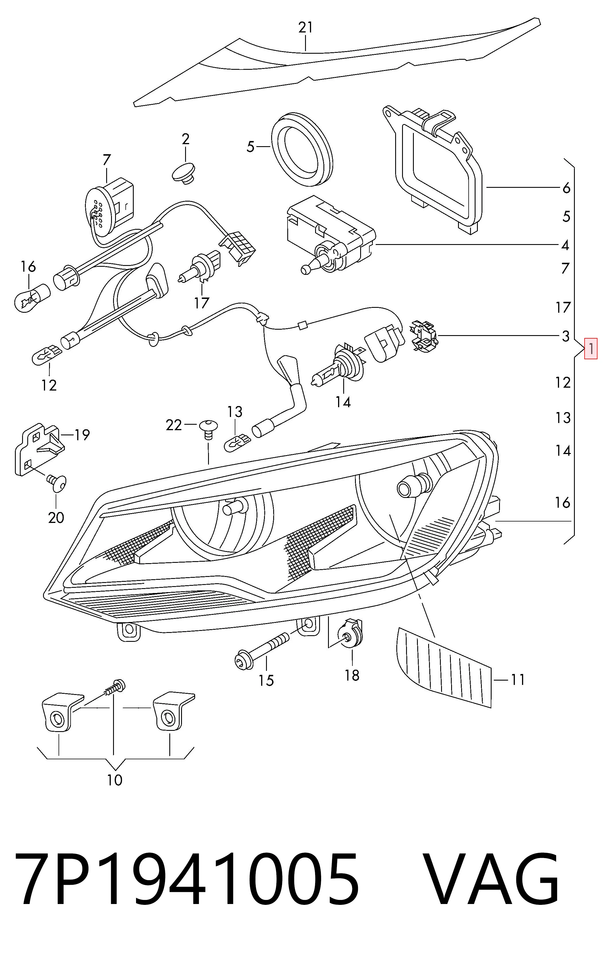 Faros Volkswagen Touareg II (2010-2017)