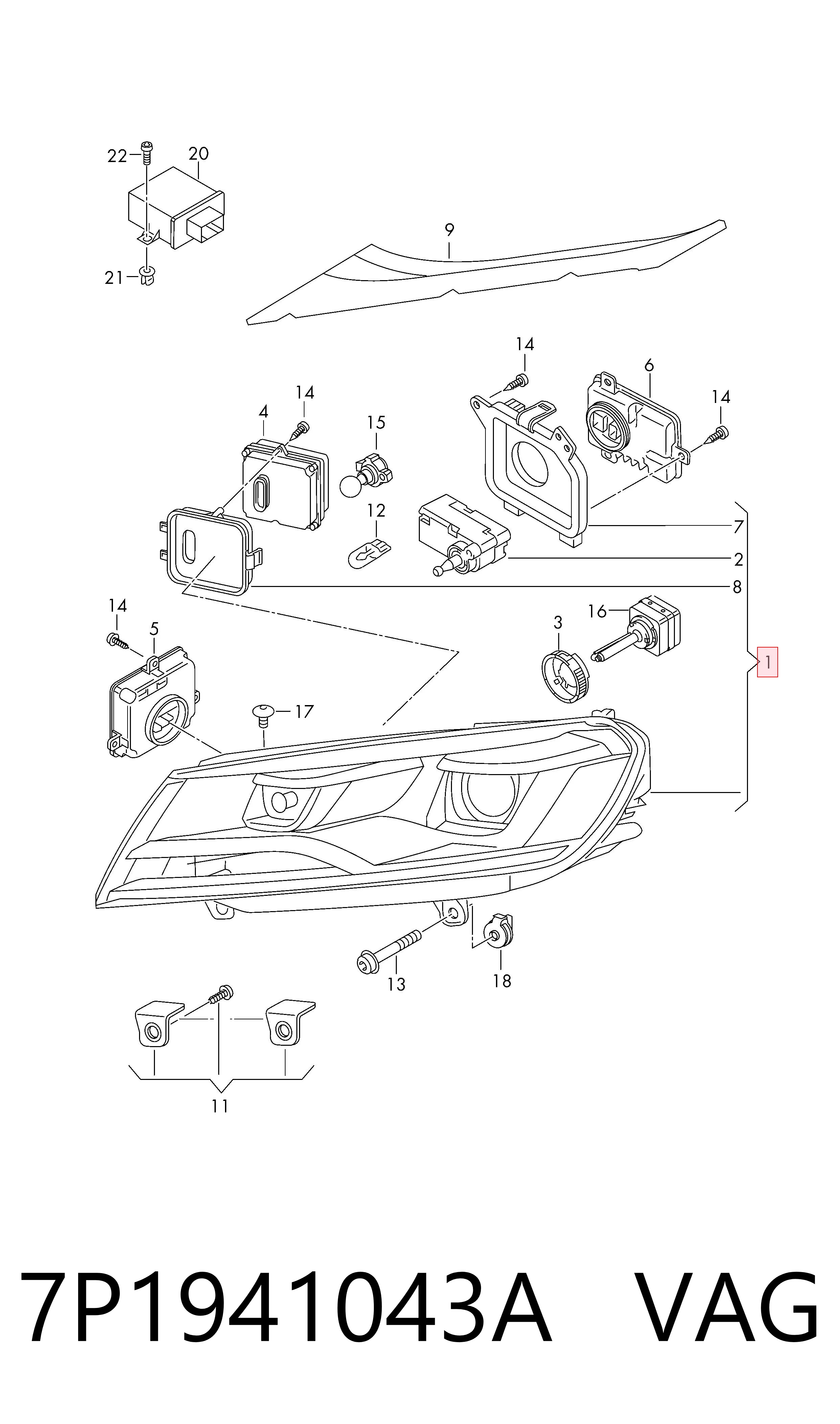 7P1941043A VAG Faros