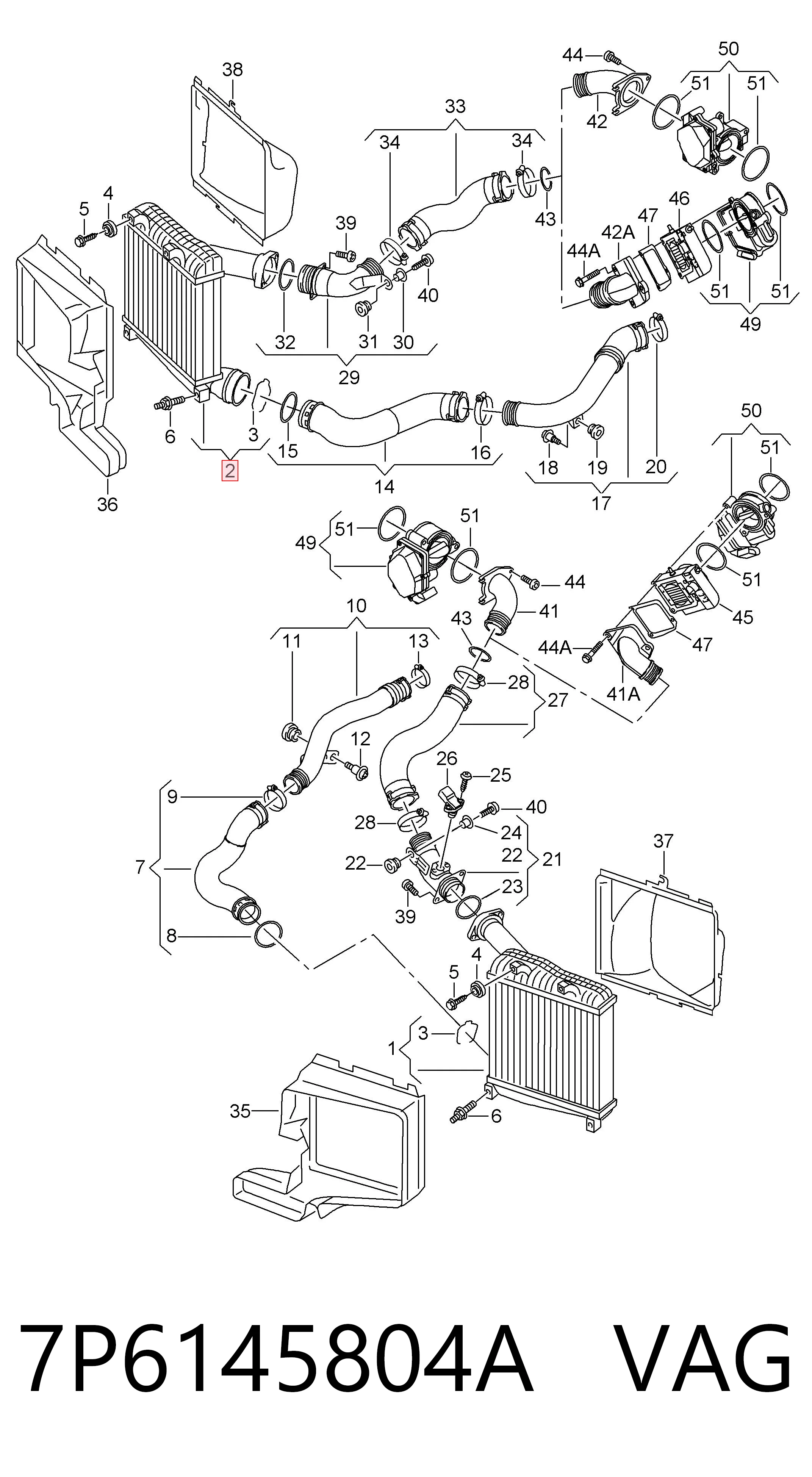 Comprar Intercooler Volkswagen Touareg I 7LA, 7L6, 7L7 a bajo precio