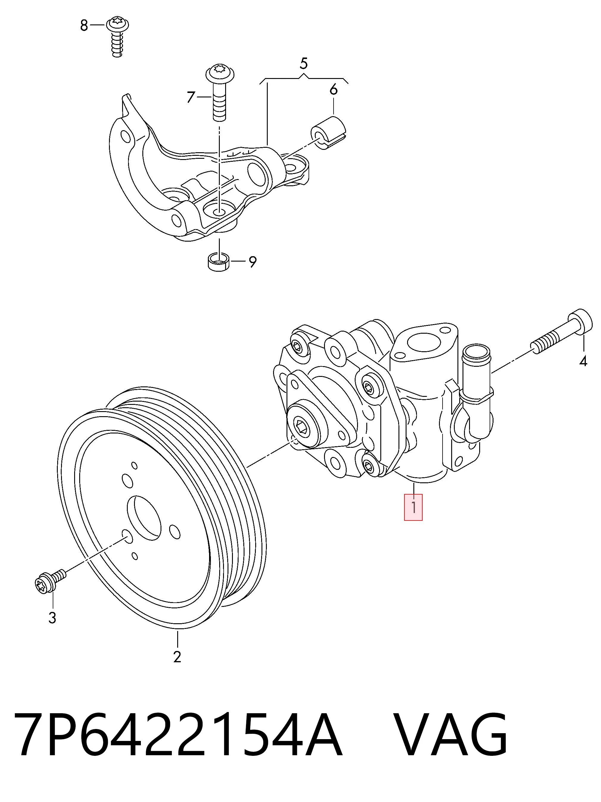 Comprar 7P6422154A VAG Bomba servodireccion