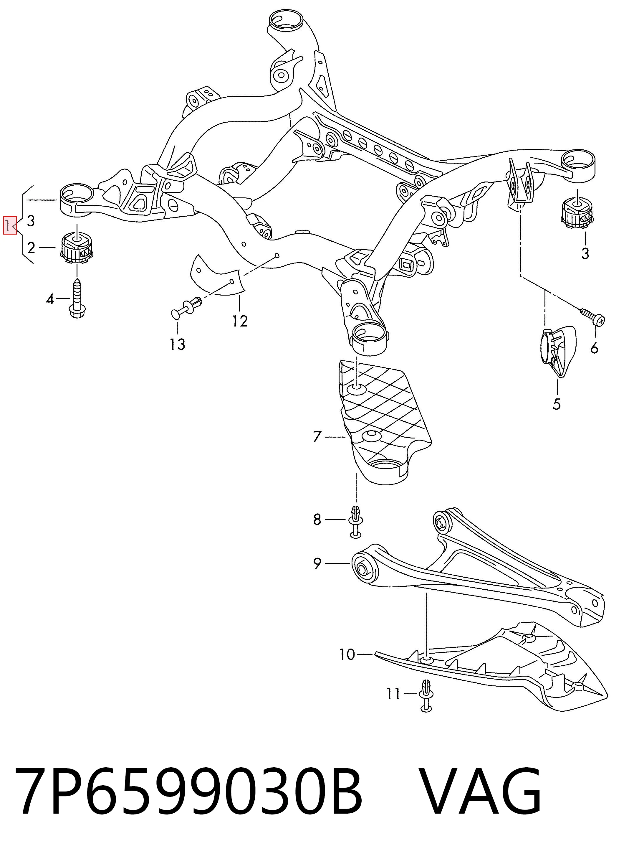 Comprar Subchasis trasero soporte motor Volkswagen Touareg II 7P5, 7P6 a bajo precio