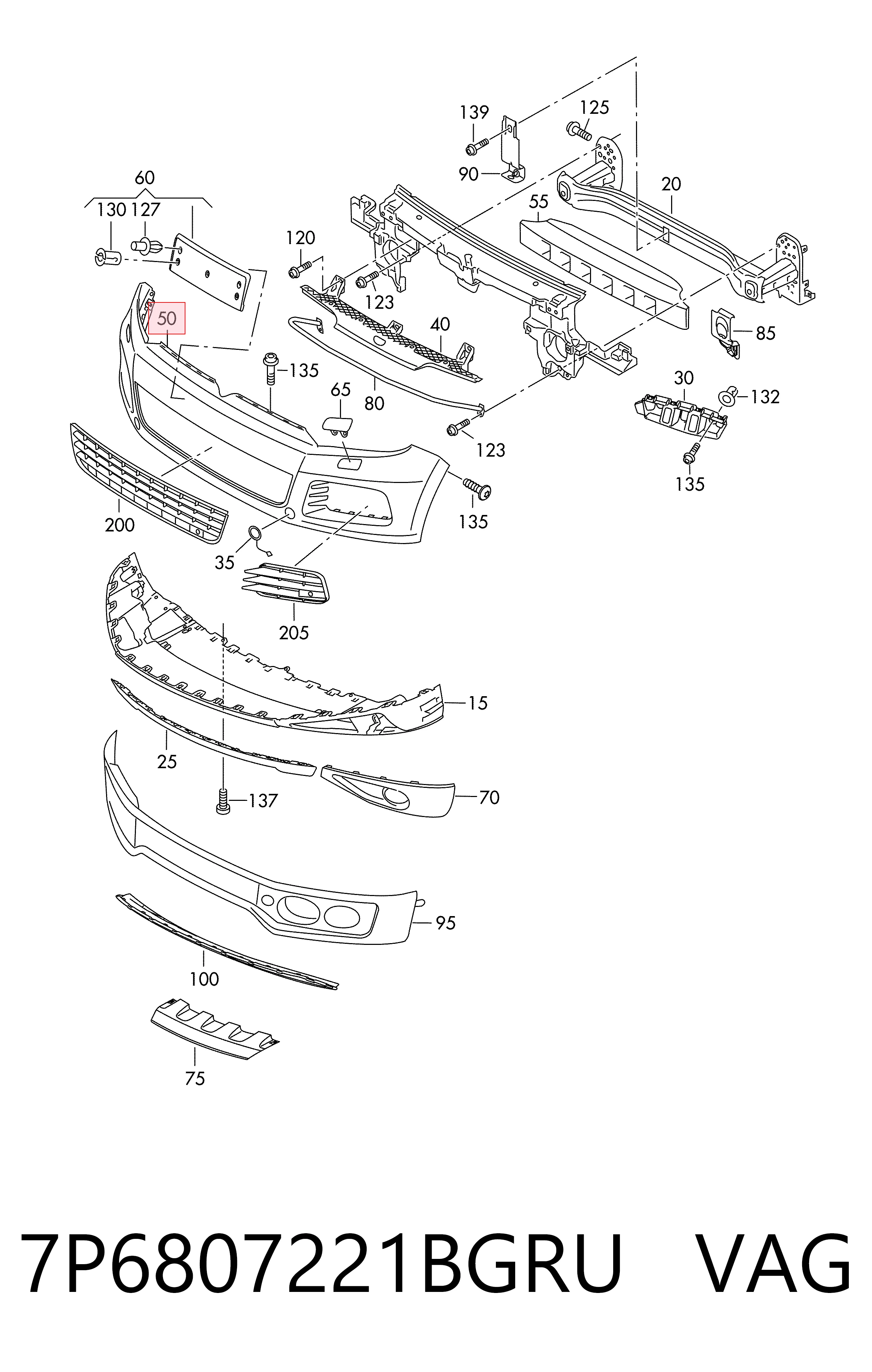 Comprar Parachoques delantero Volkswagen Touareg II 7P5, 7P6 a bajo precio