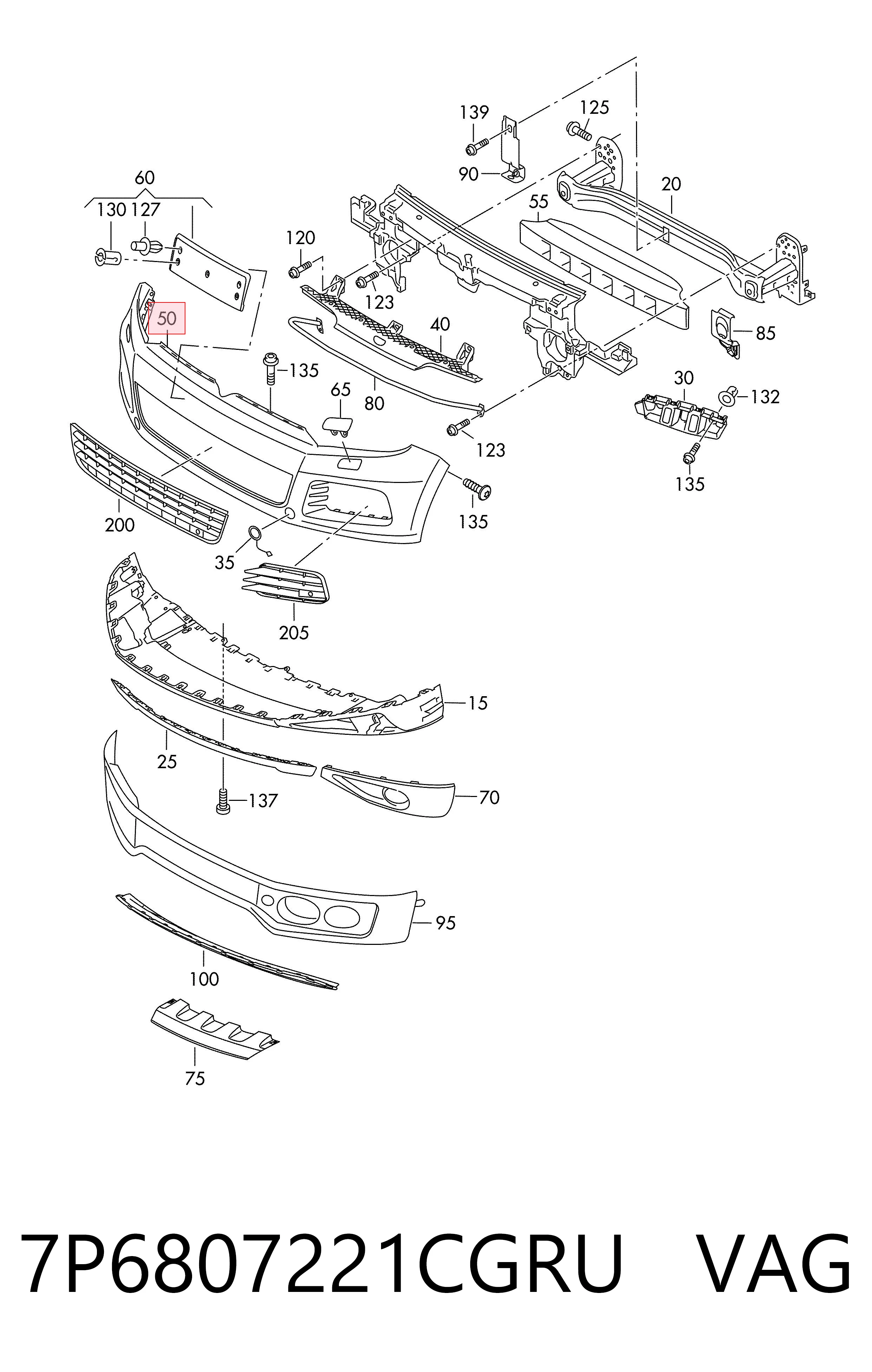 Parachoques delantero Volkswagen Touareg II desde 190,74 €