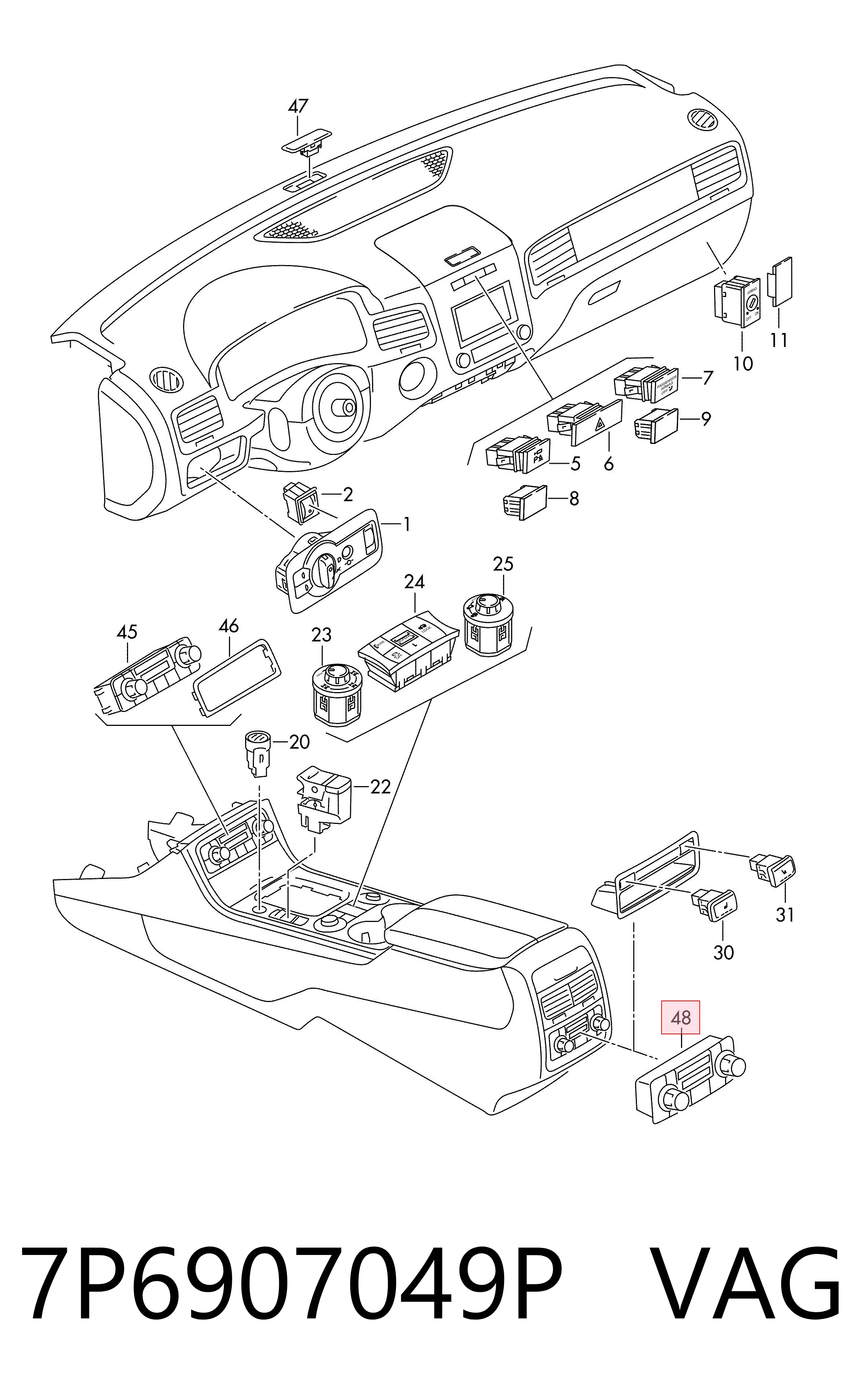 Comprar Unidad de control aire acondicionado Volkswagen Touareg II 7P5, 7P6